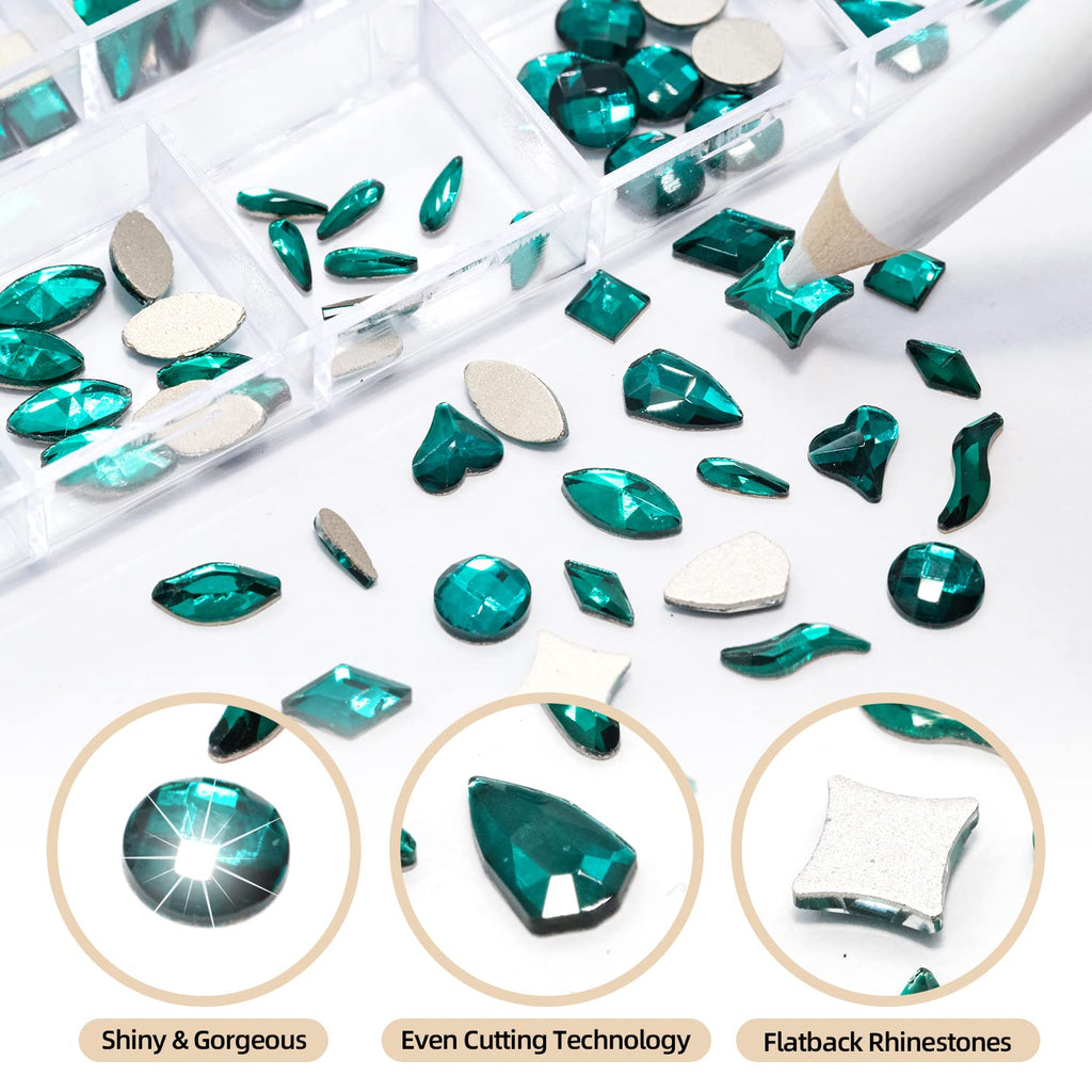 Nail Art Kit: 240 Special Shape & 2194 Flatback Rhinestones for Nails, ( 8 diff packs )