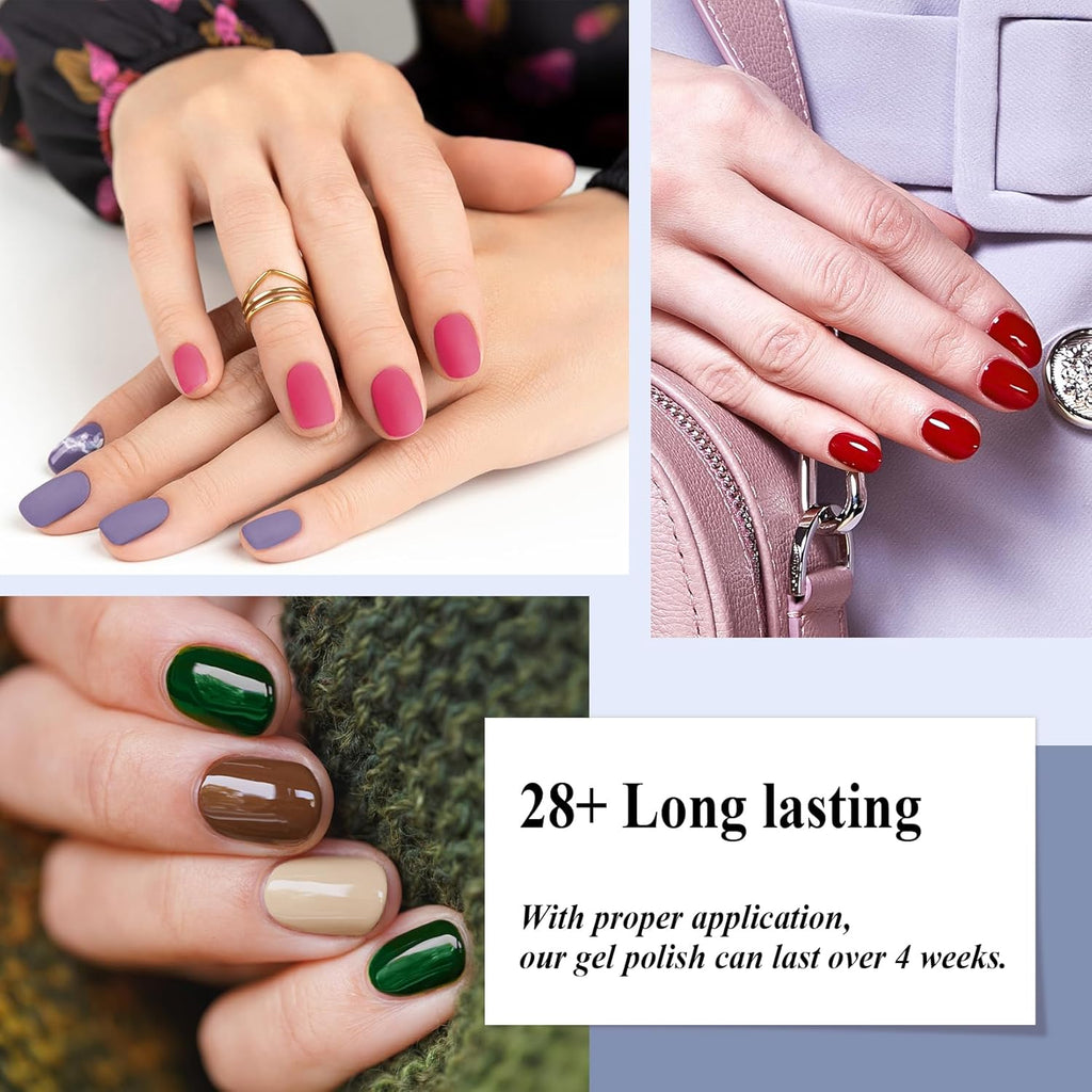 PHOENIXY 56 Pcs 108 Effect Gel Nail Polish with U V Light 48W Base Glitter Top Coat Kit