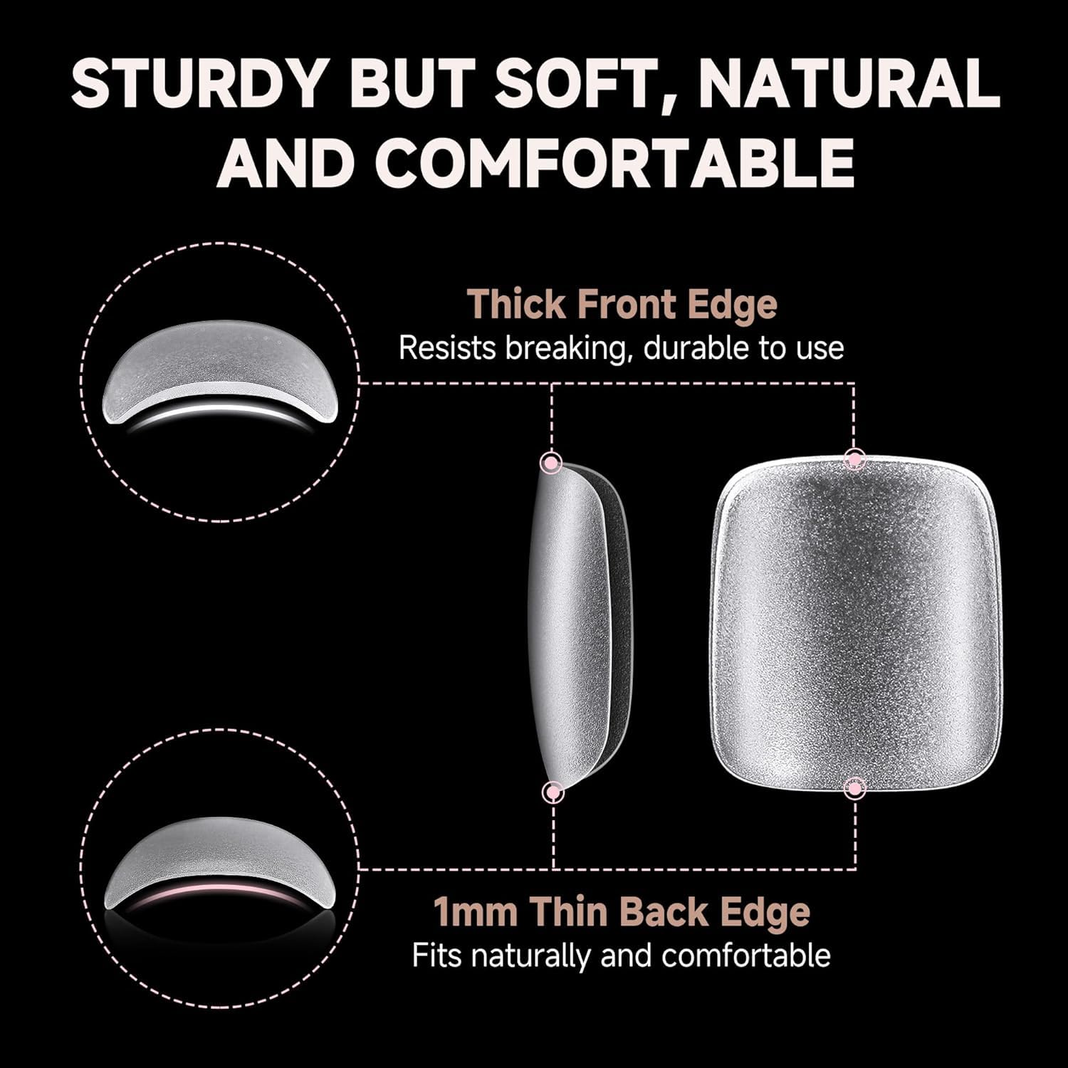 2 different options for glue , plus differnet shapes and sizes for nail tips! choose your pack !