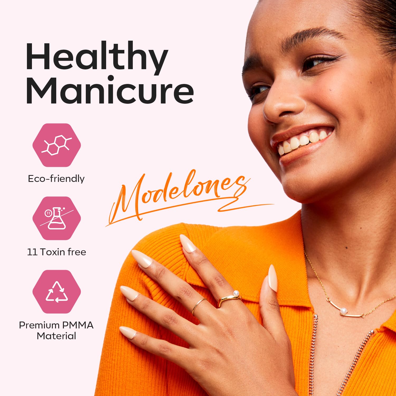 modelones Gel Nail Kit,  Nail Tips Medium Coffin Shape, 9-in-One Nail Glue & Portable U V Nail Lamp, 216Pcs 12Sizes P Nails Tip Nail Extension