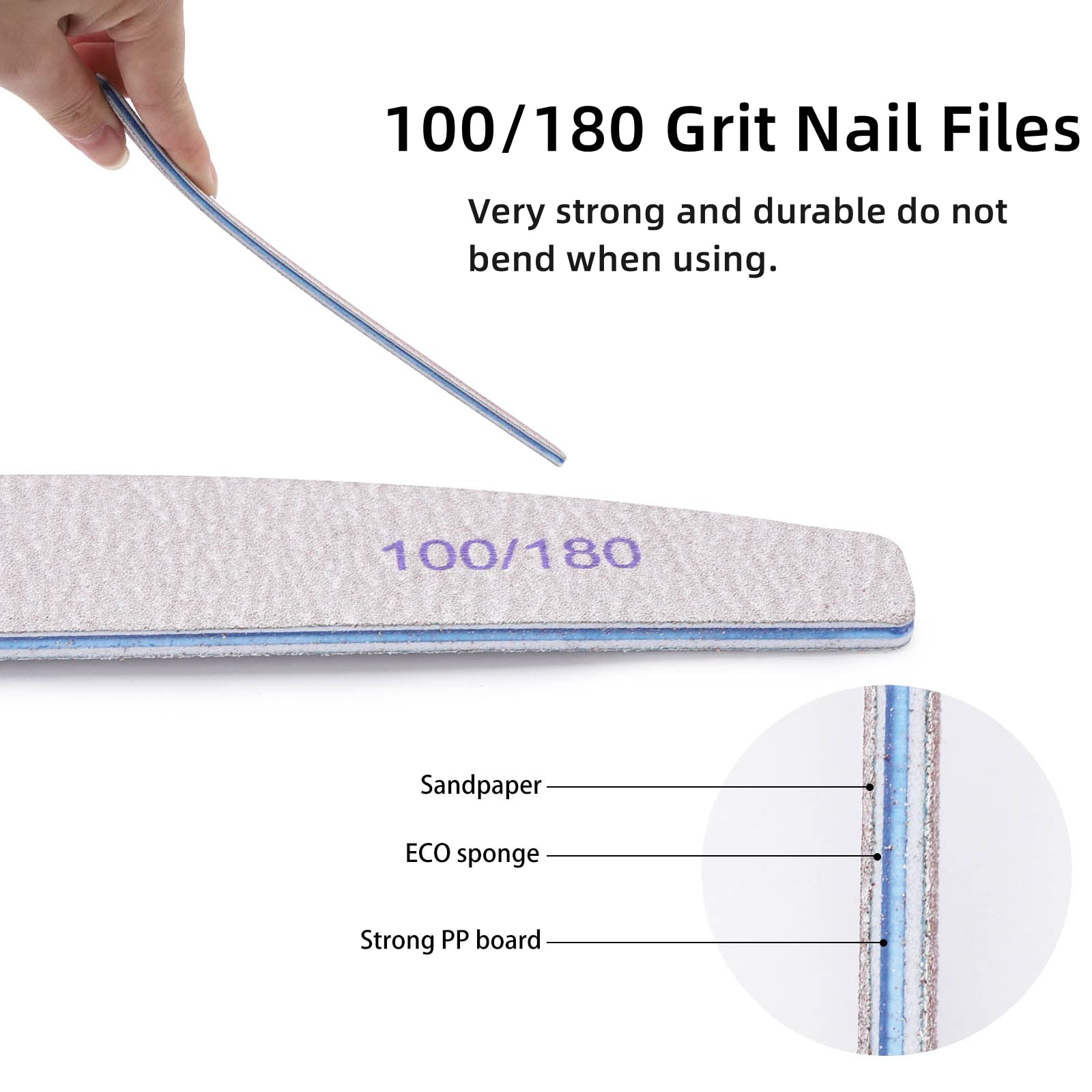 different packs ,  Nail Files ,  Grit Double Sided Emery Boards Coarse and Medium Nail File for Acrylic Nails