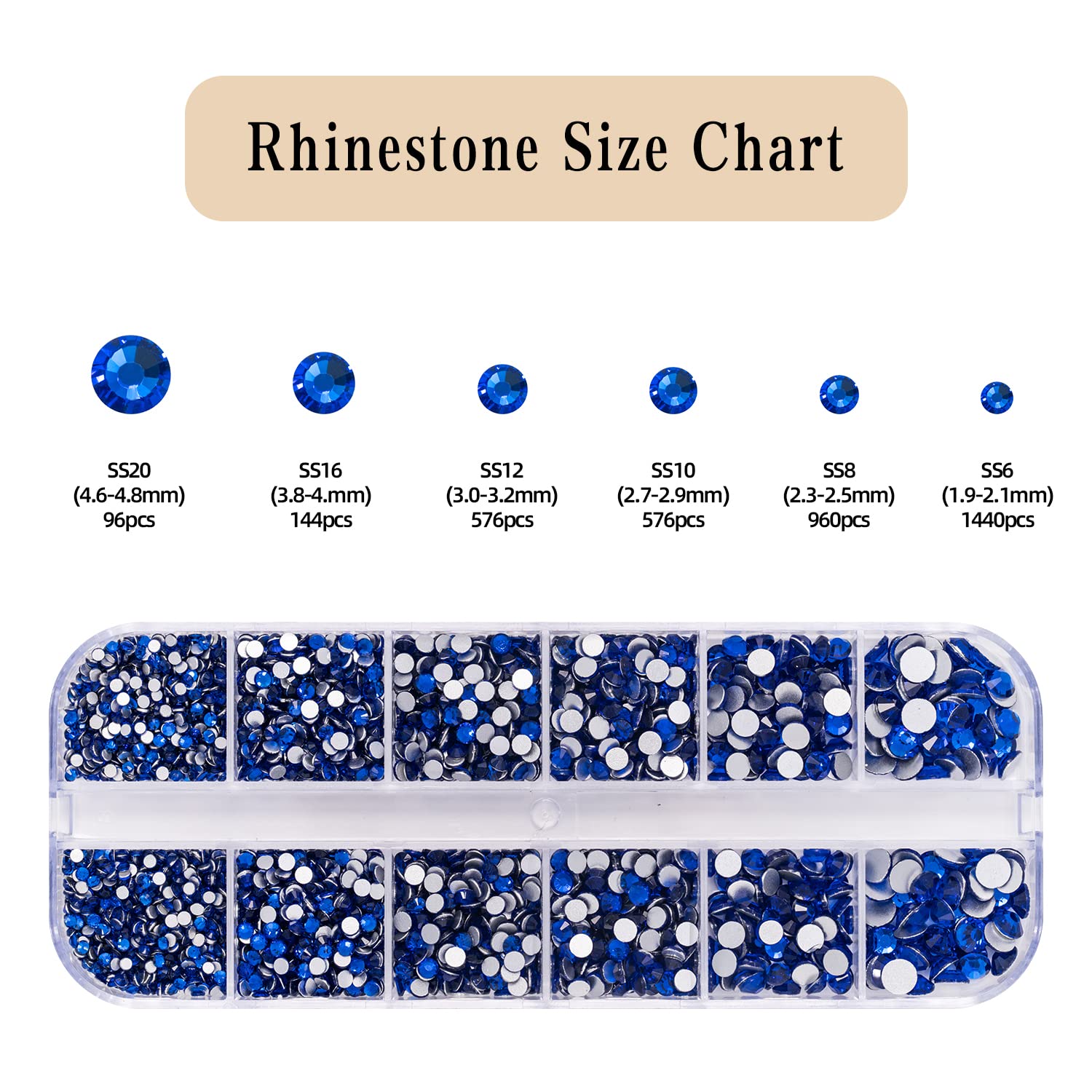 Nail Art Kit: 240 Special Shape & 2194 Flatback Rhinestones for Nails, ( 8 diff packs )