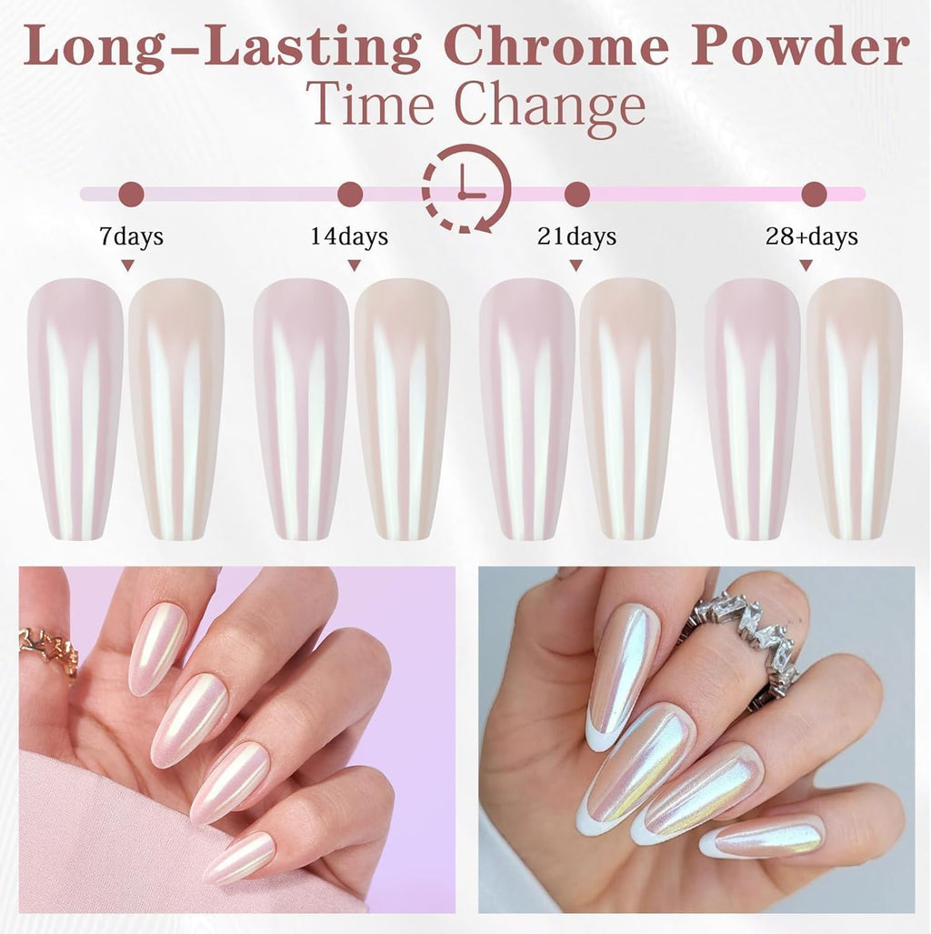 Holographic Chrome Nail Powder . (  4 different packs )