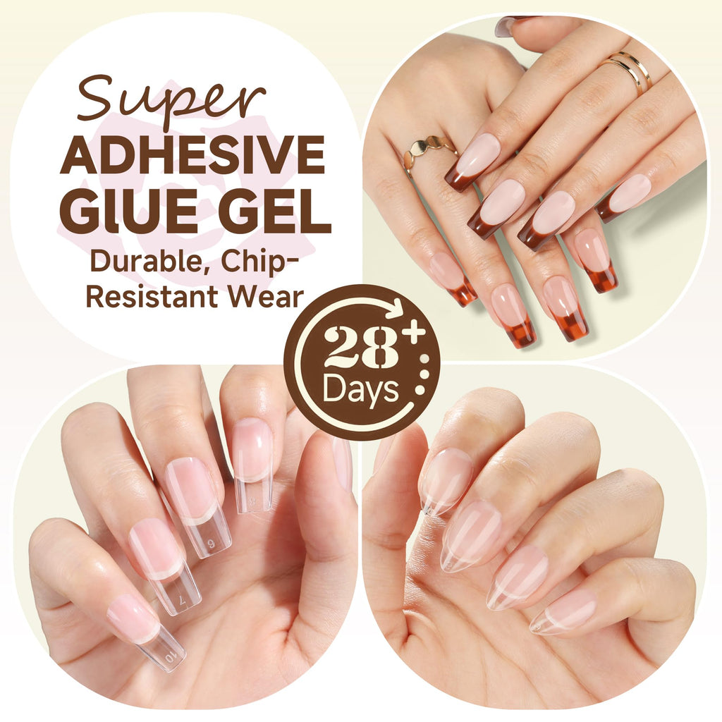 2 different options for glue , plus differnet shapes and sizes for nail tips! choose your pack !