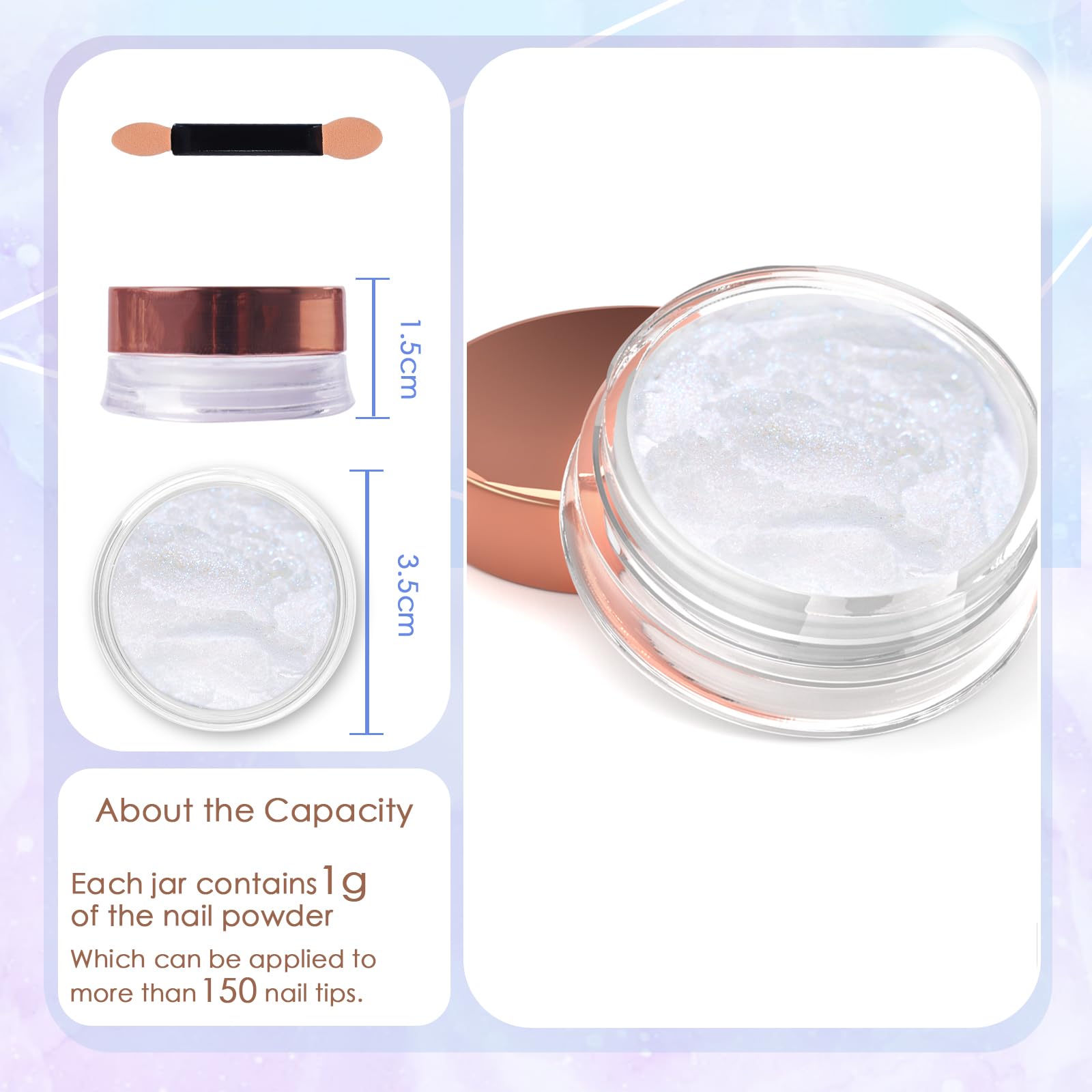 Laza Mermaid Pearl Chrome powder , 3 different options