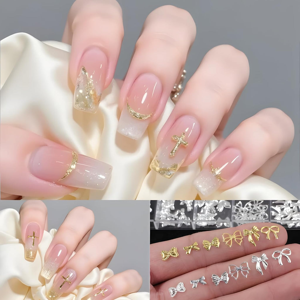 5400PCS Nail Charms, Gold & silver Gems Set, Rhinestones