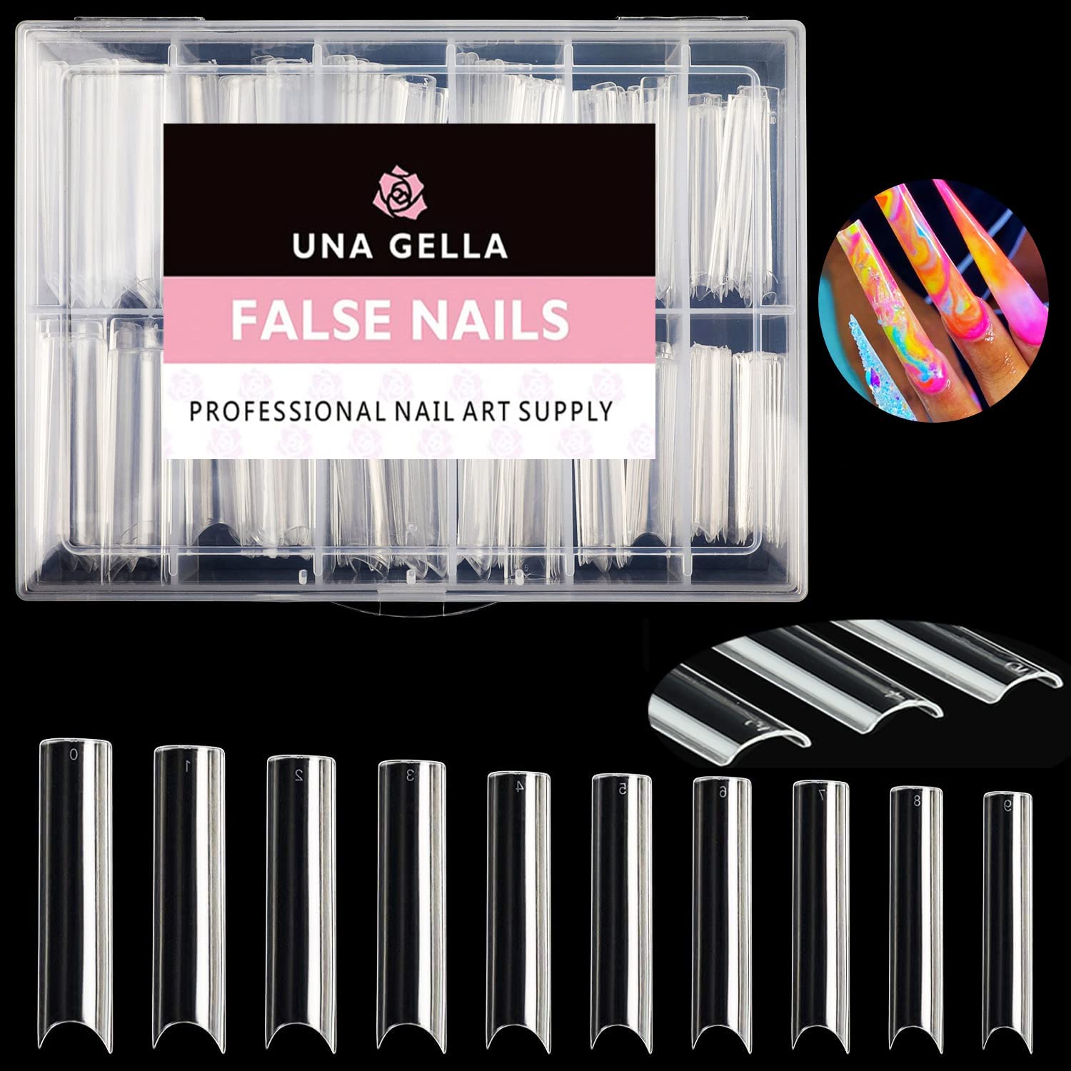 2 different options for glue , plus differnet shapes and sizes for nail tips! choose your pack !
