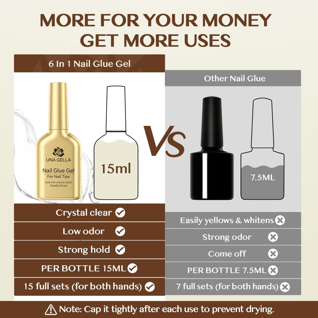 2 different options for glue , plus differnet shapes and sizes for nail tips! choose your pack !