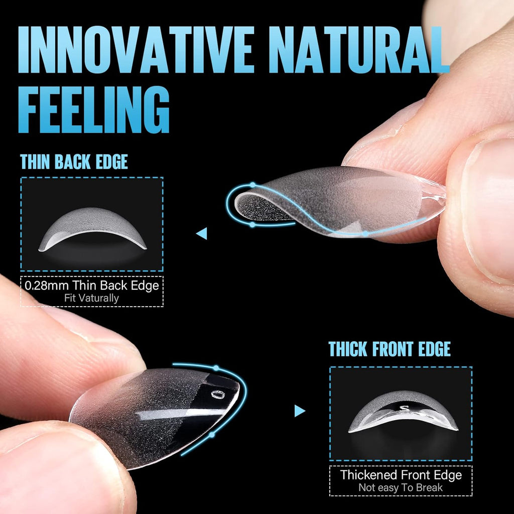 TOMICCA Gel Nail Glue for Nail Tips  plus 4 different packs for nail tips - 15ml Super Strong Nail Glue Compatible with Acrylic Nails,Soft Gel Nail Tips and Press On Nails, UV/LED Curing,