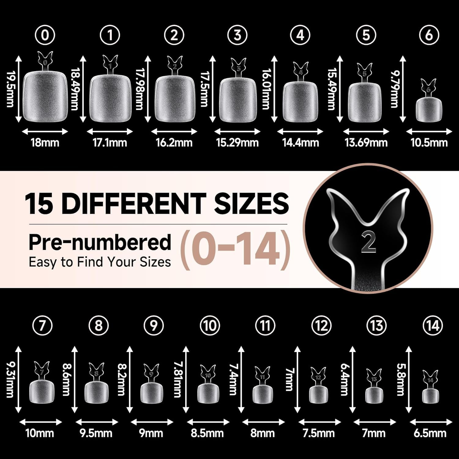 2 different options for glue , plus differnet shapes and sizes for nail tips! choose your pack !