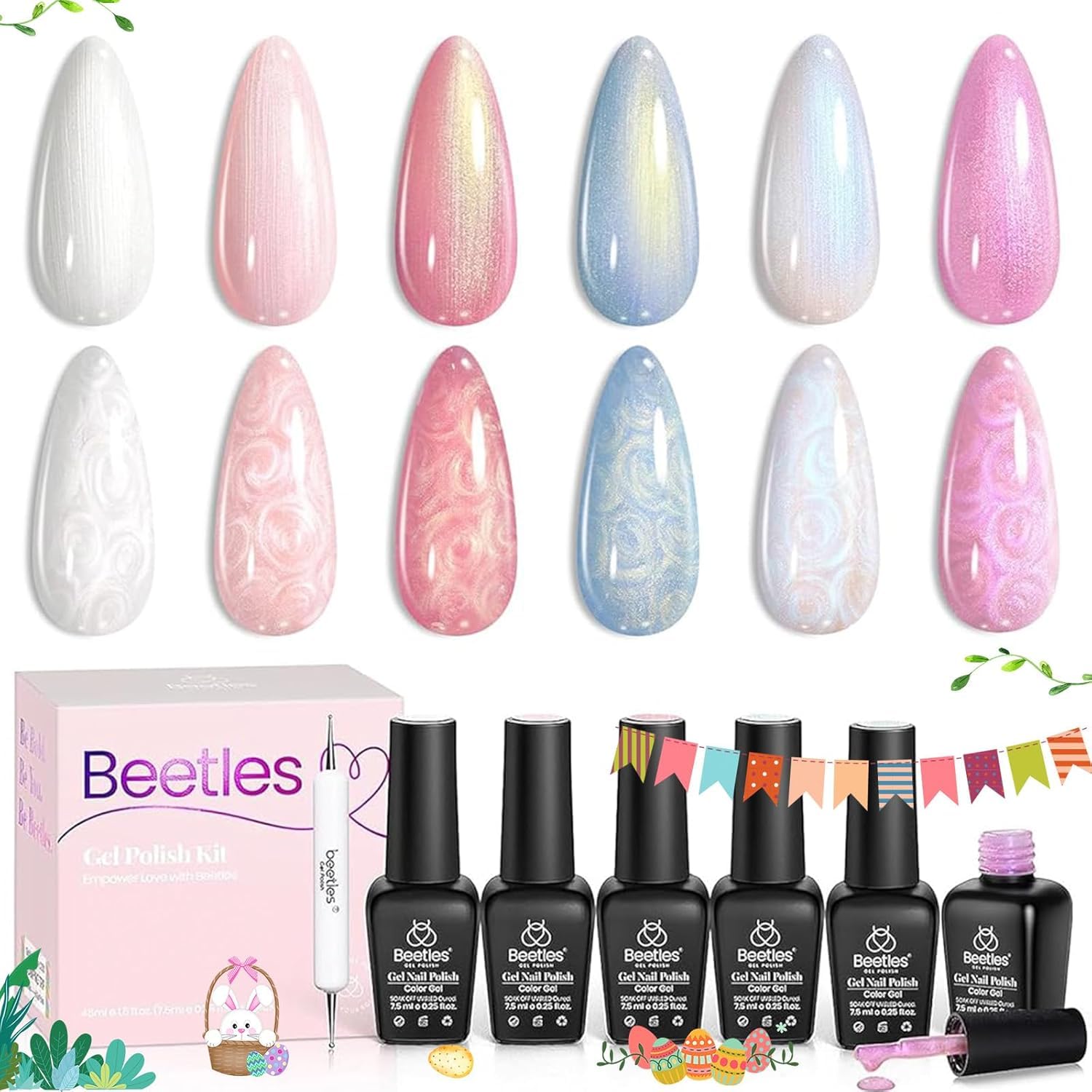 116 diff packs . Beetles GelNail Polish Kit, 20 Colors Soak Off Gel Polish with 1 Base Coat 1 Glossy & 1 Matte Top Coat