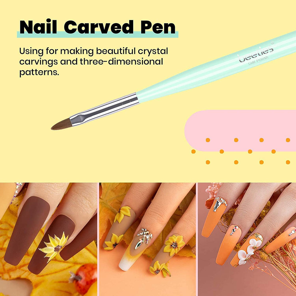 Beetles (5 diff packs ) Nail Art Brushes, Dotting Tools, Nail Art Pens, Dust Brush, Striping Liner Fingernail Drawing Pens with Palette Holder