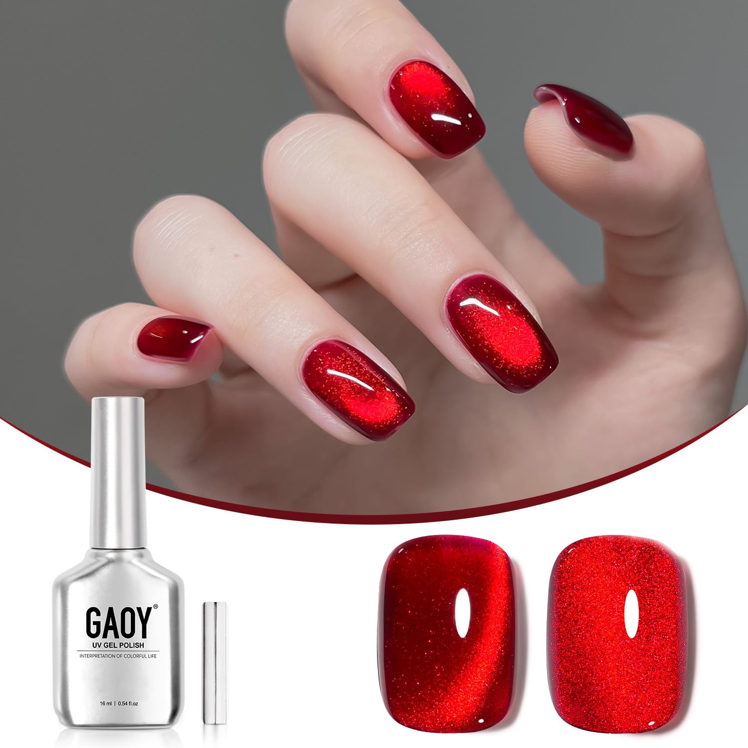 GAOY Magnetic Cat-Eye Gel Nail Polish, 20 Colors