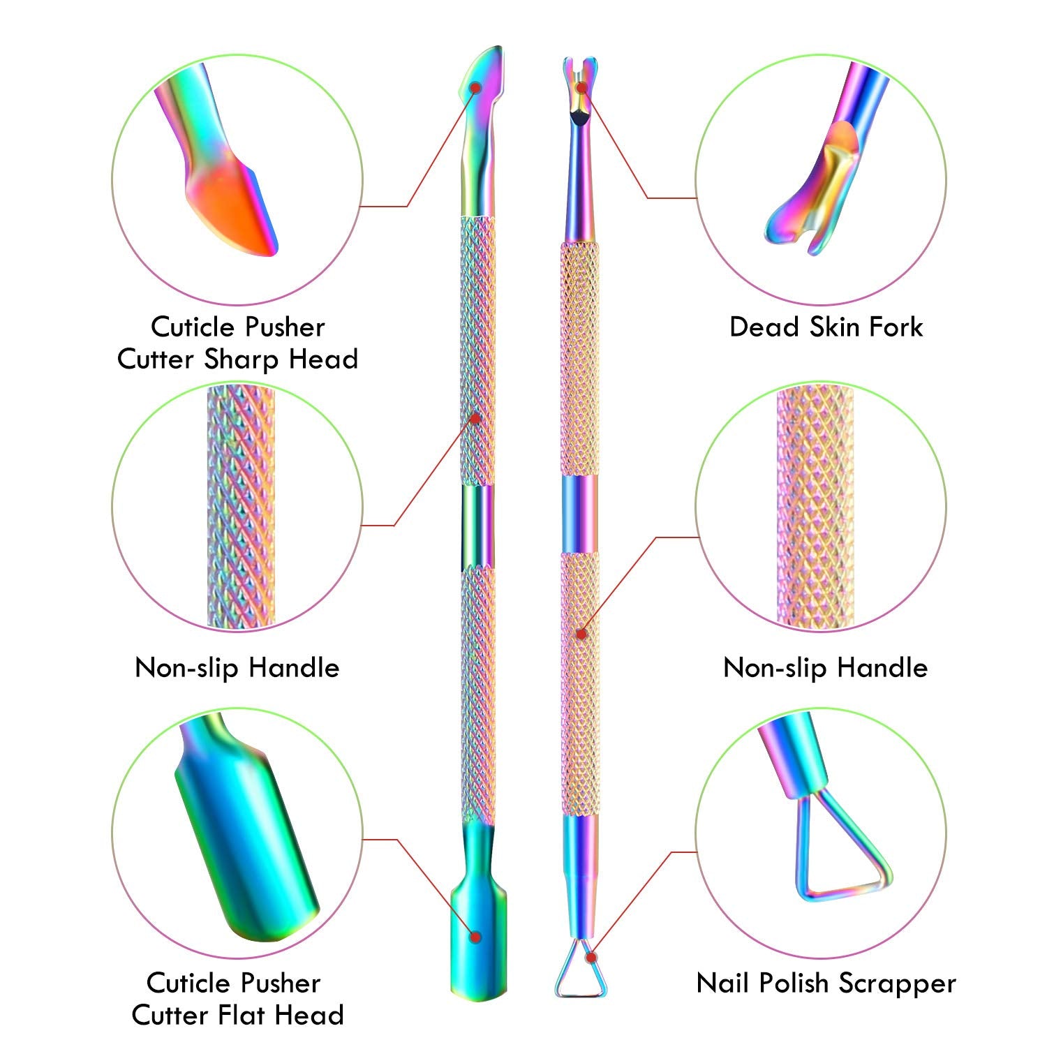 ( 6 diff options )Cuticle Trimmer with Cuticle Pusher,  Cuticle Remover, Scissor and Triangle Cuticle Nail Pusher