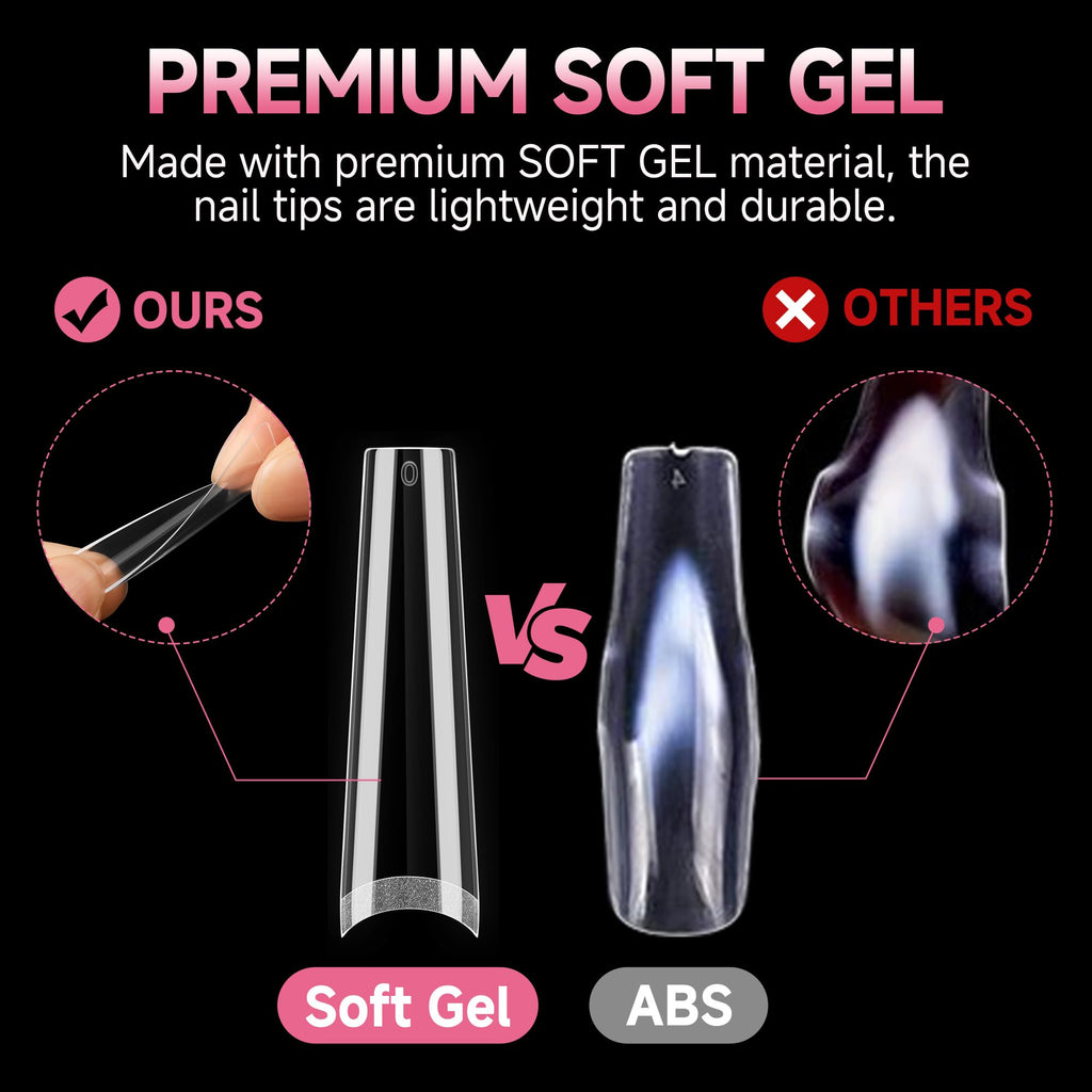 2 different options for glue , plus differnet shapes and sizes for nail tips! choose your pack !