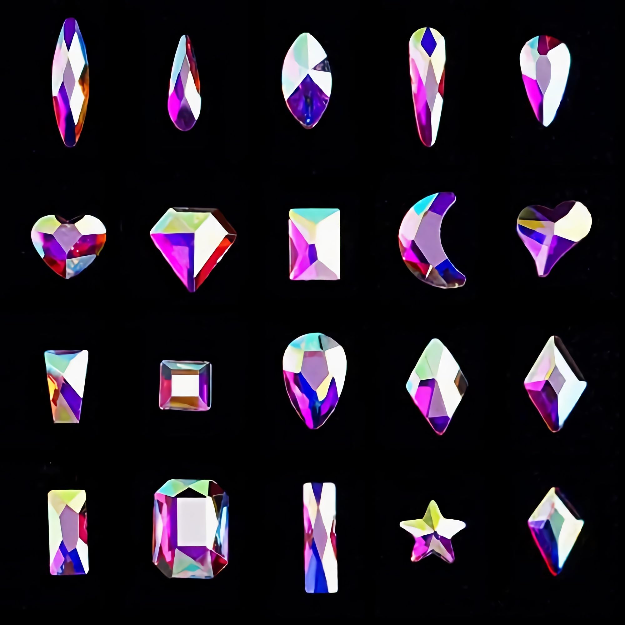 (5 diff packs ) 12 Types of 600  Diamonds + 2500 Flat Rhinestones Mix 20 Styles Flatback Stones Set + Tweezers + Drill Pen
