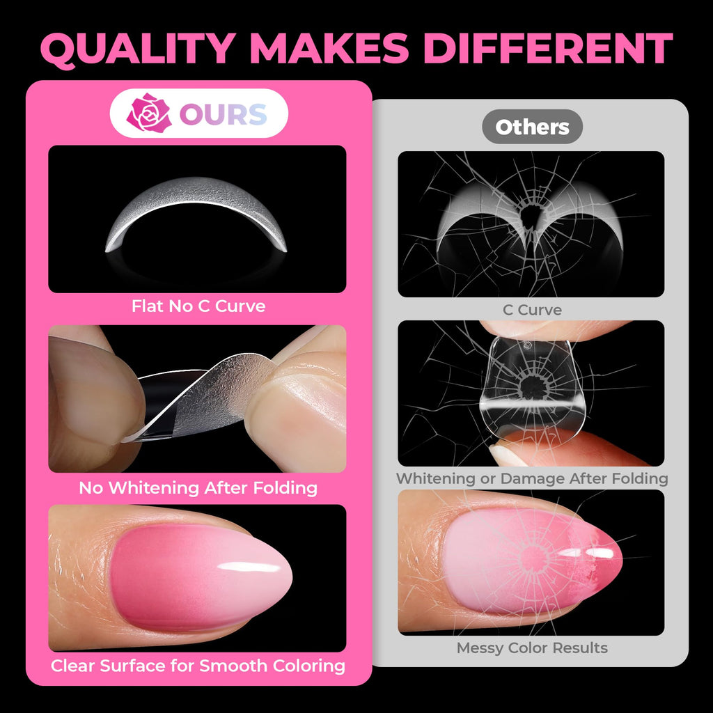UNA GELLA Soft Gel Nail Tips, 6 Shapes + 2 Glue Options