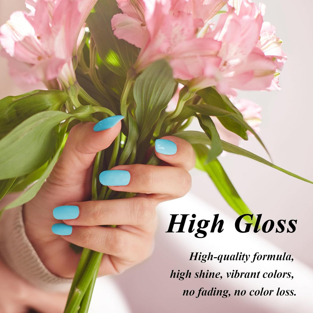 PHOENIXY 56 Pcs 108 Effect Gel Nail Polish with U V Light 48W Base Glitter Top Coat Kit