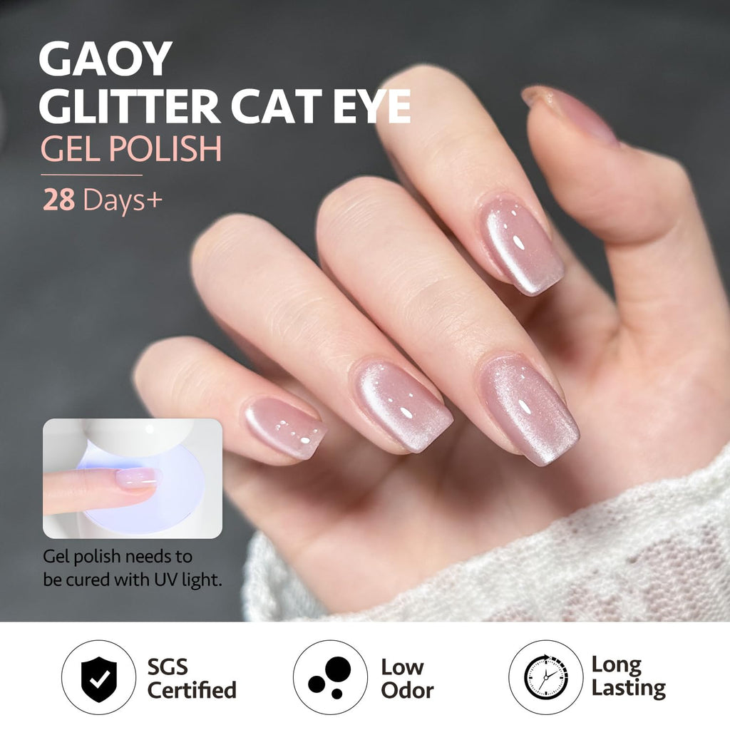 GAOY Magnetic Cat-Eye Gel Nail Polish, 20 Colors