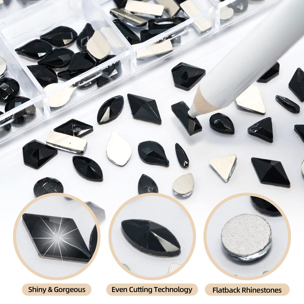 Nail Art Kit: 240 Special Shape & 2194 Flatback Rhinestones for Nails, ( 8 diff packs )