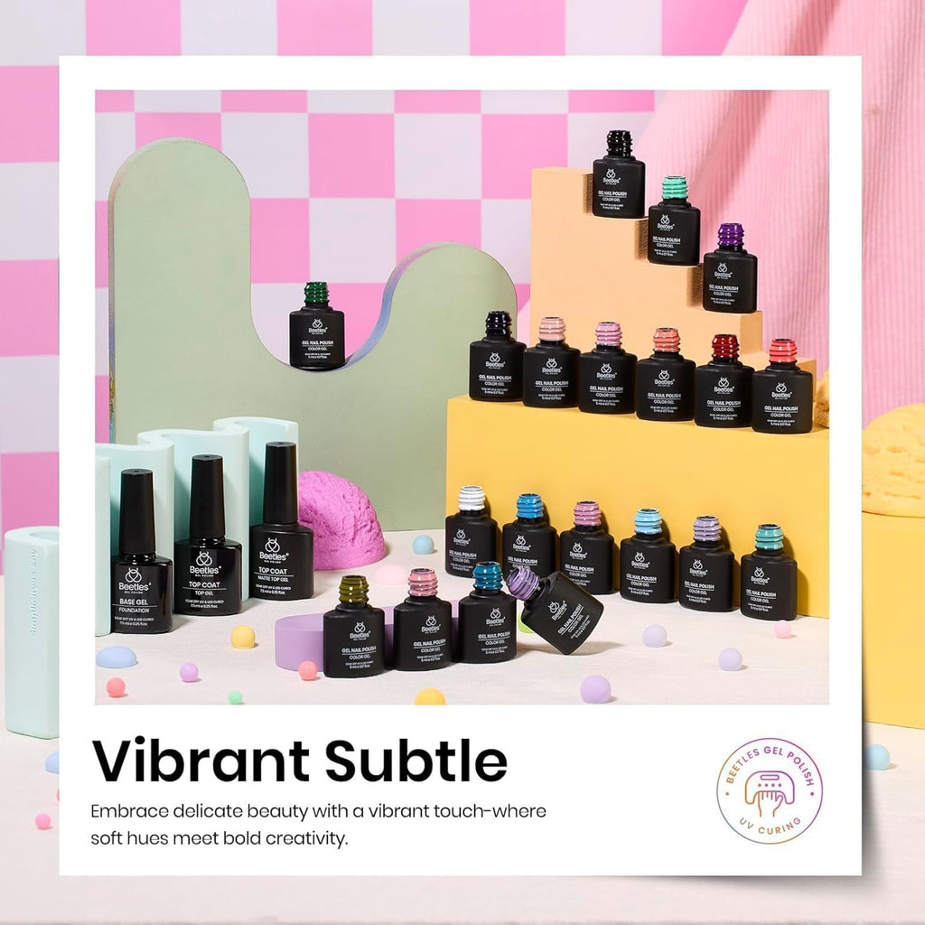16 diff packs . Beetles GelNail Polish Kit, 20 Colors Soak Off Gel Polish with 1 Base Coat 1 Glossy & 1 Matte Top Coat