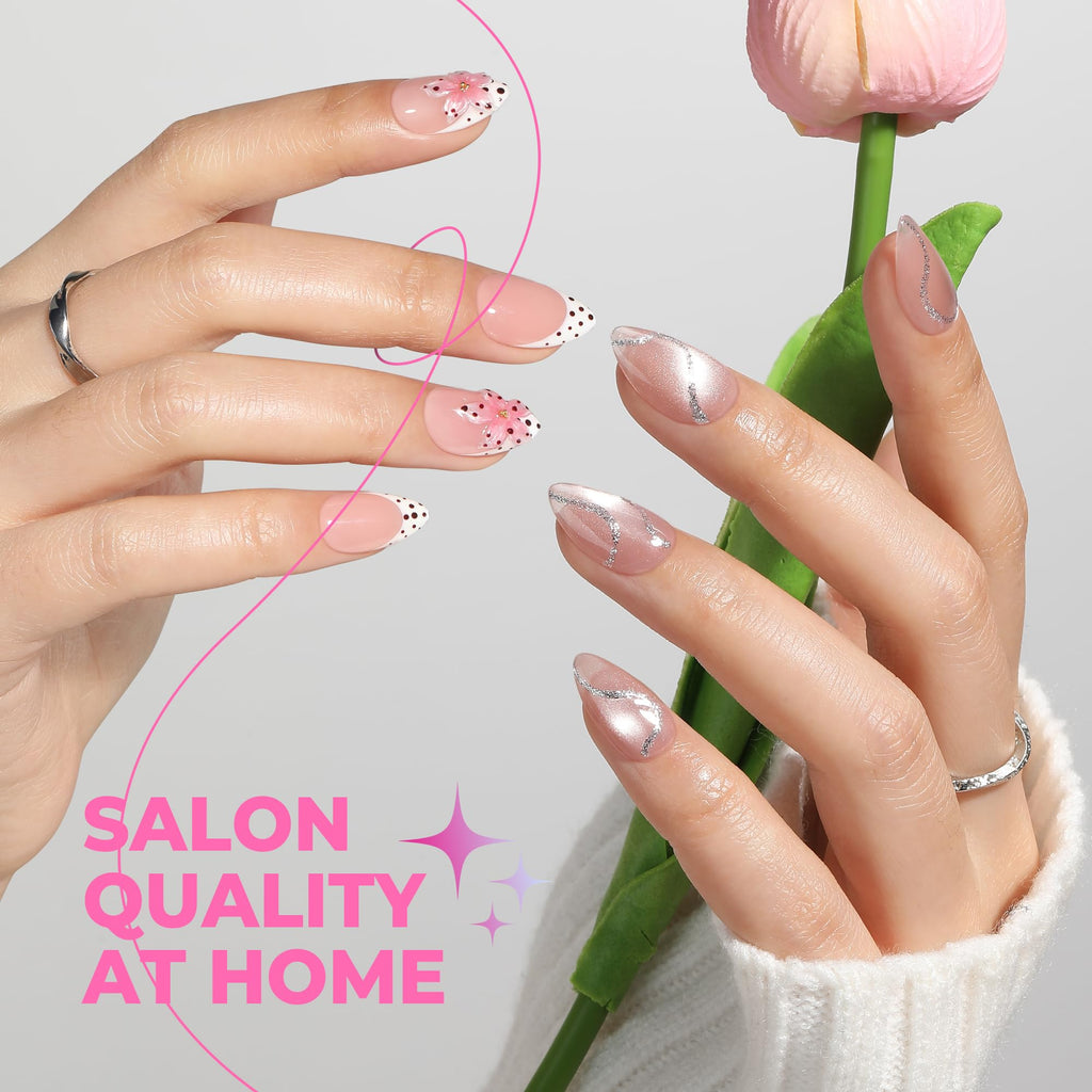 UNA GELLA Soft Gel Nail Tips, 6 Shapes + 2 Glue Options