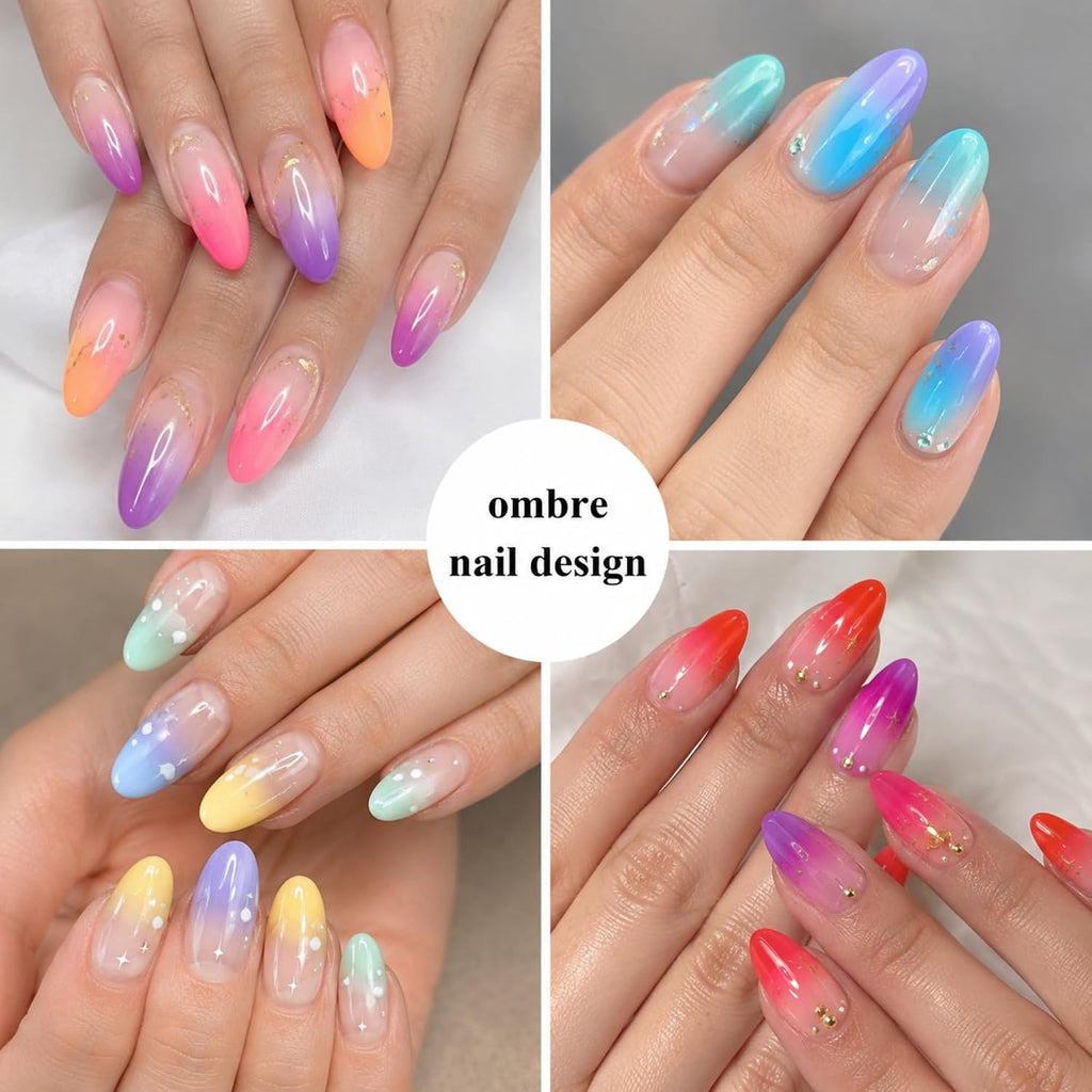 Yaya Nails Soft Nail Sponges for Ombre Nail Art, 200 PCS, with Grabbing Pen, Nail Art Palette and Mixing Spatula