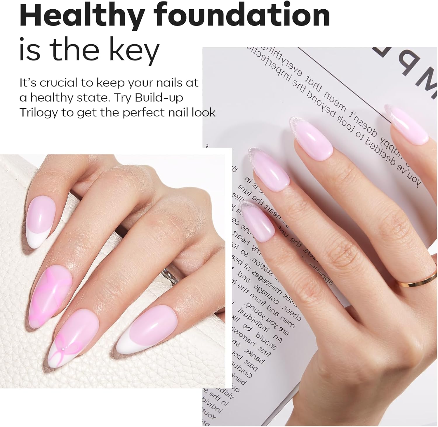 modelones Builder Nail Gel with Gel Top and Base Coat, 3Pcs . Nail Thickening .Apex Building. Nail Extension .Rhinestone Gel Nail Glue, LED Nail Lamp Cured