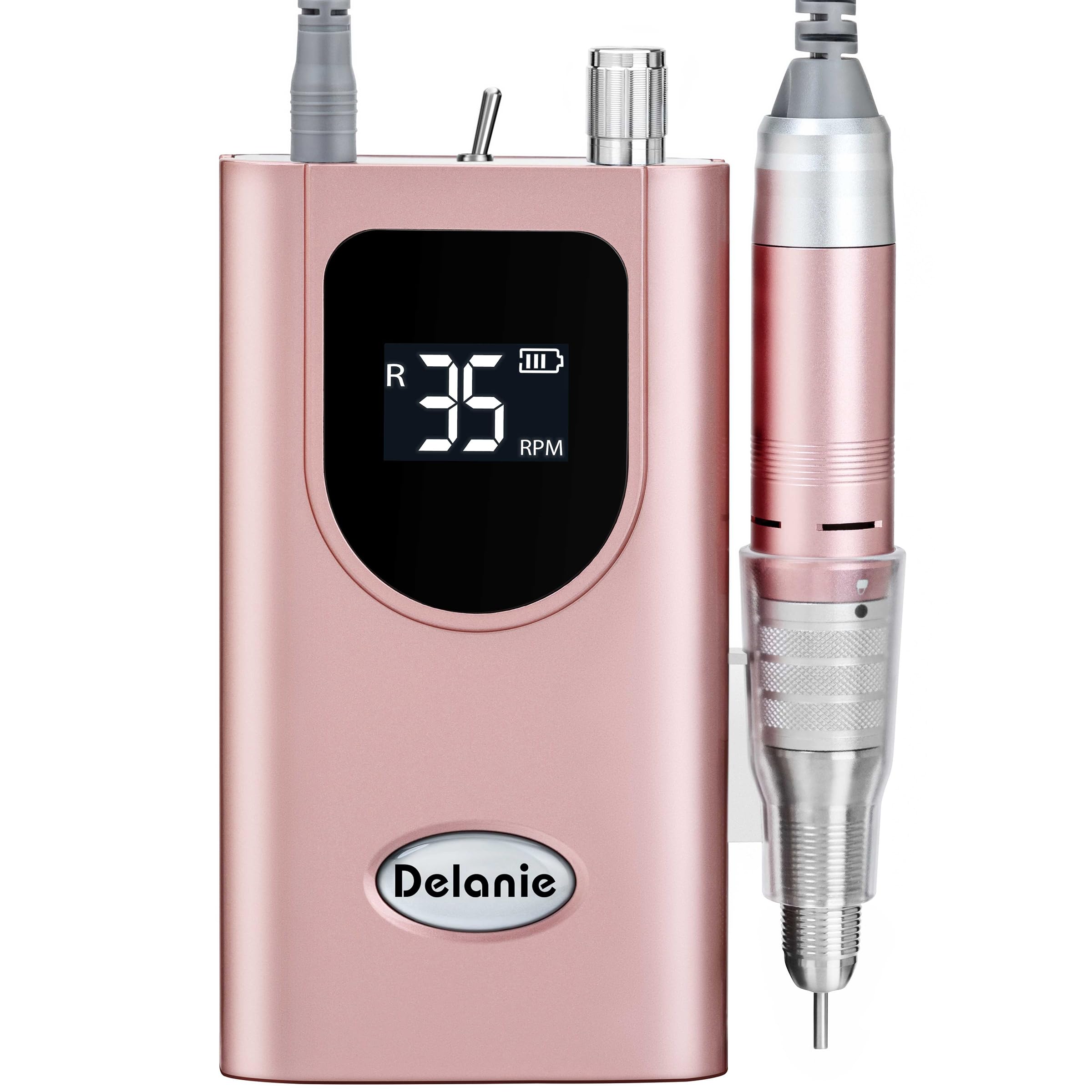 Delanie Professional Nail Drill High Torque 35000 RPM Rechargeable Portable Electric Nail File for Acrylic & Gel, High Speed, Low Heat, Low Vibration (7 colors )
