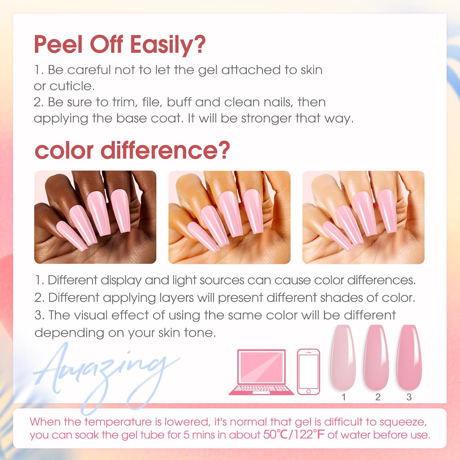 4 different packs ROSALIND Poly Nail Gel Kit with Drill -14 Colors. with U V Lamp Slip Solution and Electric Nail Drill Starter Kit, 0.34 oz/10 ml