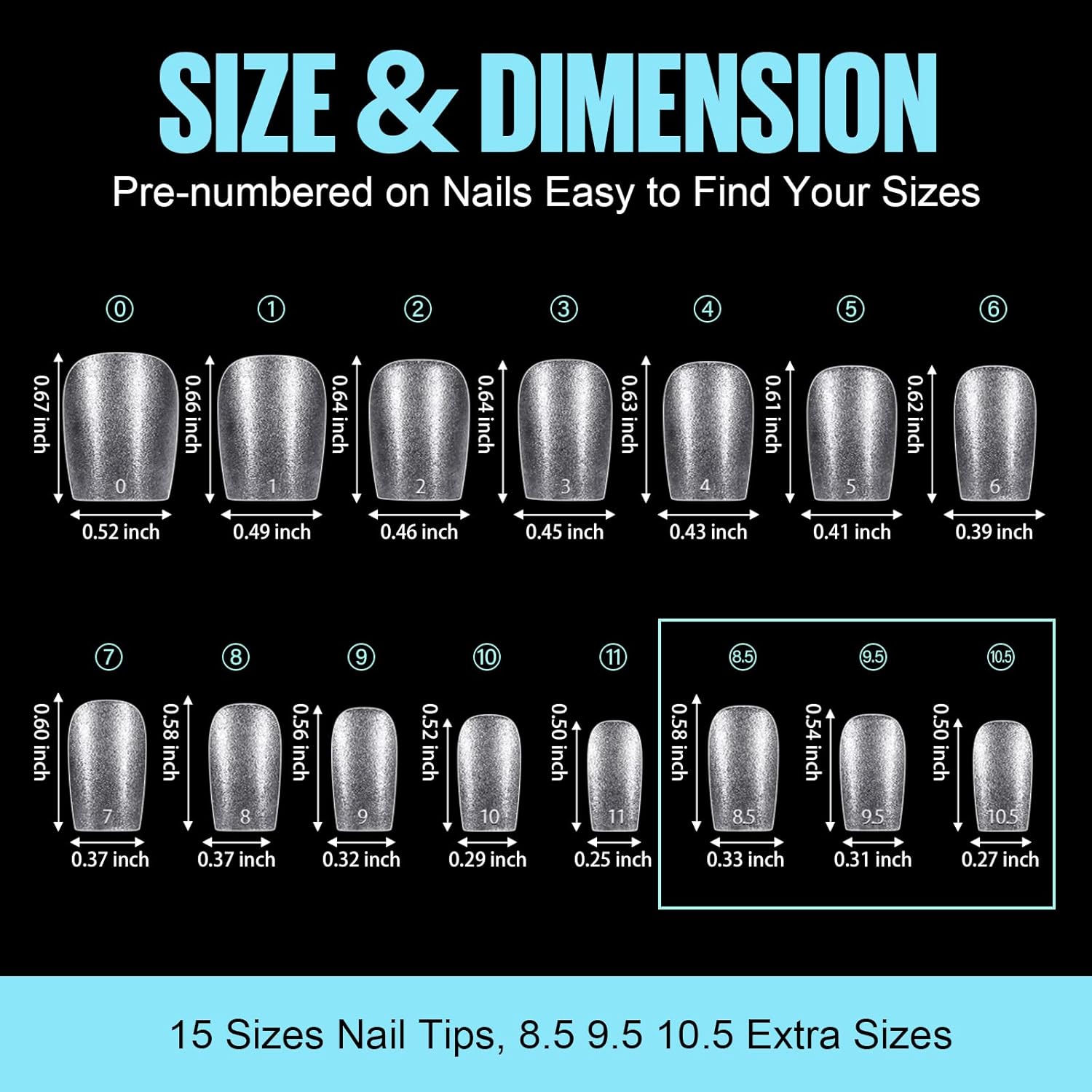 TOMICCA Gel Nail Glue for Nail Tips  plus 4 different packs for nail tips - 15ml Super Strong Nail Glue Compatible with Acrylic Nails,Soft Gel Nail Tips and Press On Nails, UV/LED Curing,