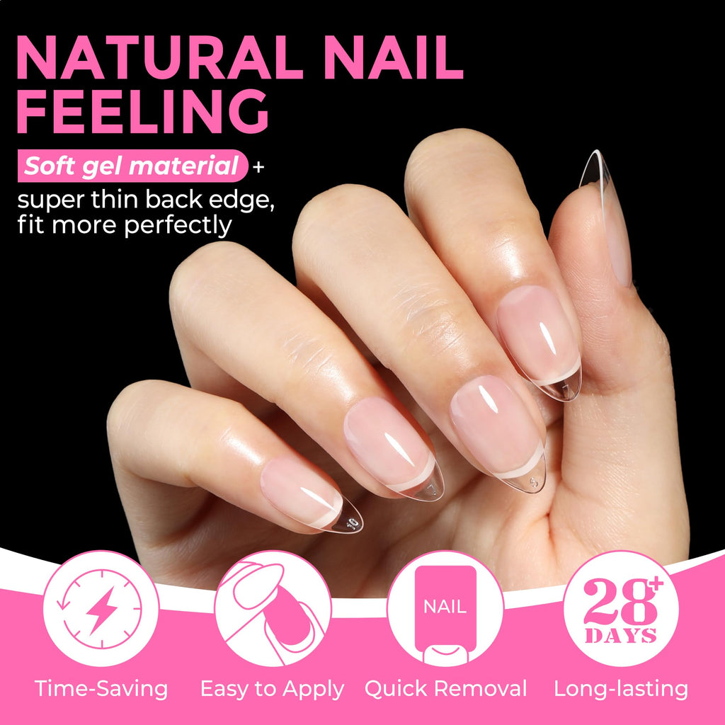 2 different options for glue , plus differnet shapes and sizes for nail tips! choose your pack !