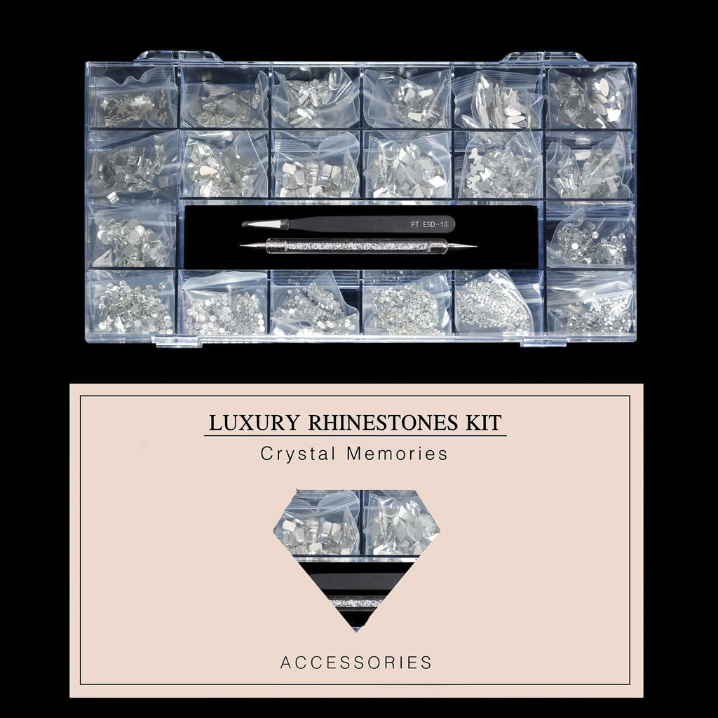 (5 diff packs ) 12 Types of 600  Diamonds + 2500 Flat Rhinestones Mix 20 Styles Flatback Stones Set + Tweezers + Drill Pen