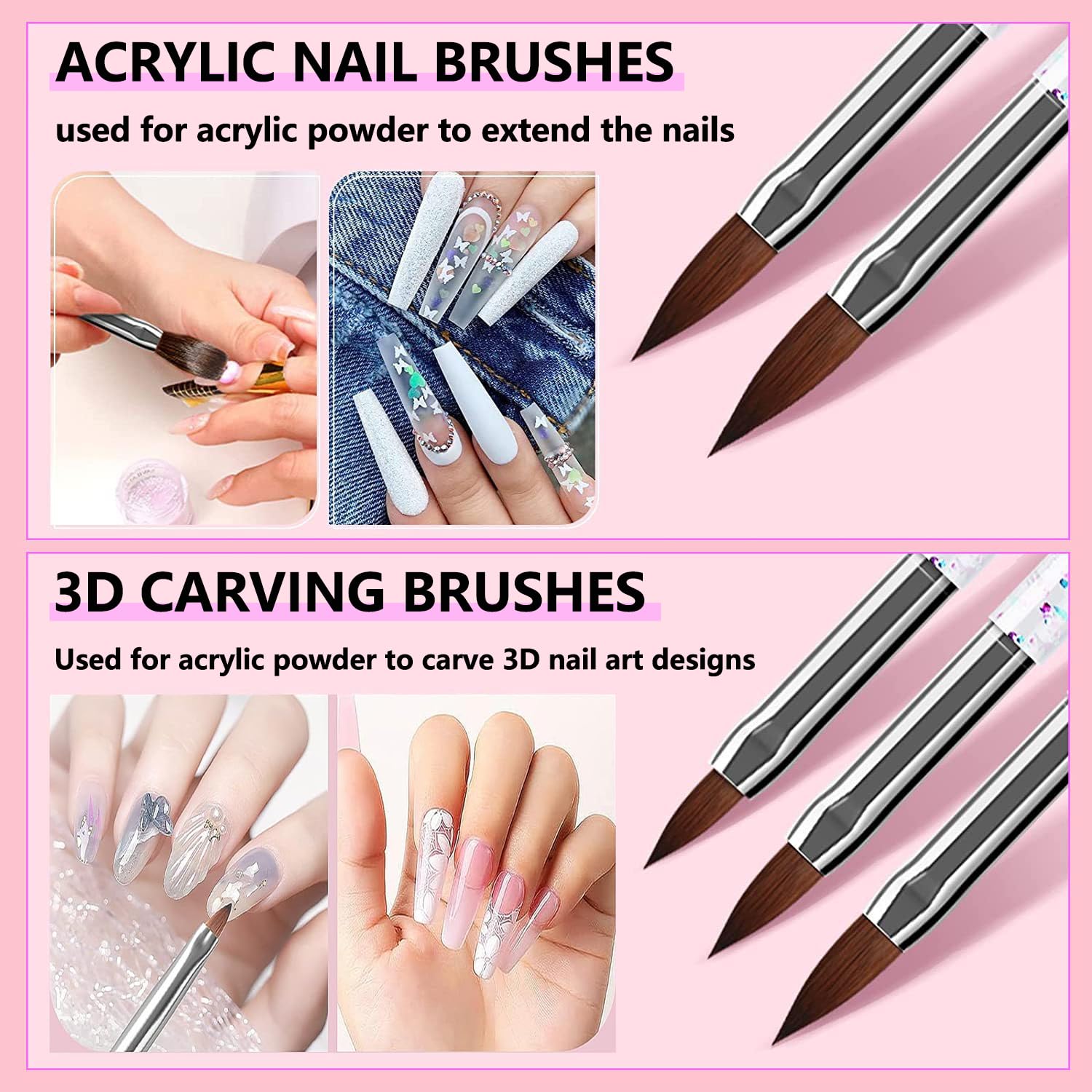 MUSILAN 31pcs Nail Art Brushes and Nail Art Tools Set, Nail Dotting Tools, Acrylic Nail Brush, Striping Nail Art Brushes for Long Lines, Nail Drawing Pen For Salons & Home DIY Manicure Nail Design