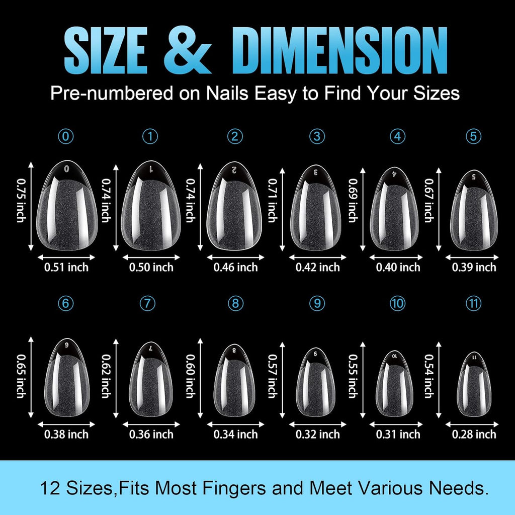 TOMICCA Gel Nail Glue for Nail Tips  plus 4 different packs for nail tips - 15ml Super Strong Nail Glue Compatible with Acrylic Nails,Soft Gel Nail Tips and Press On Nails, UV/LED Curing,