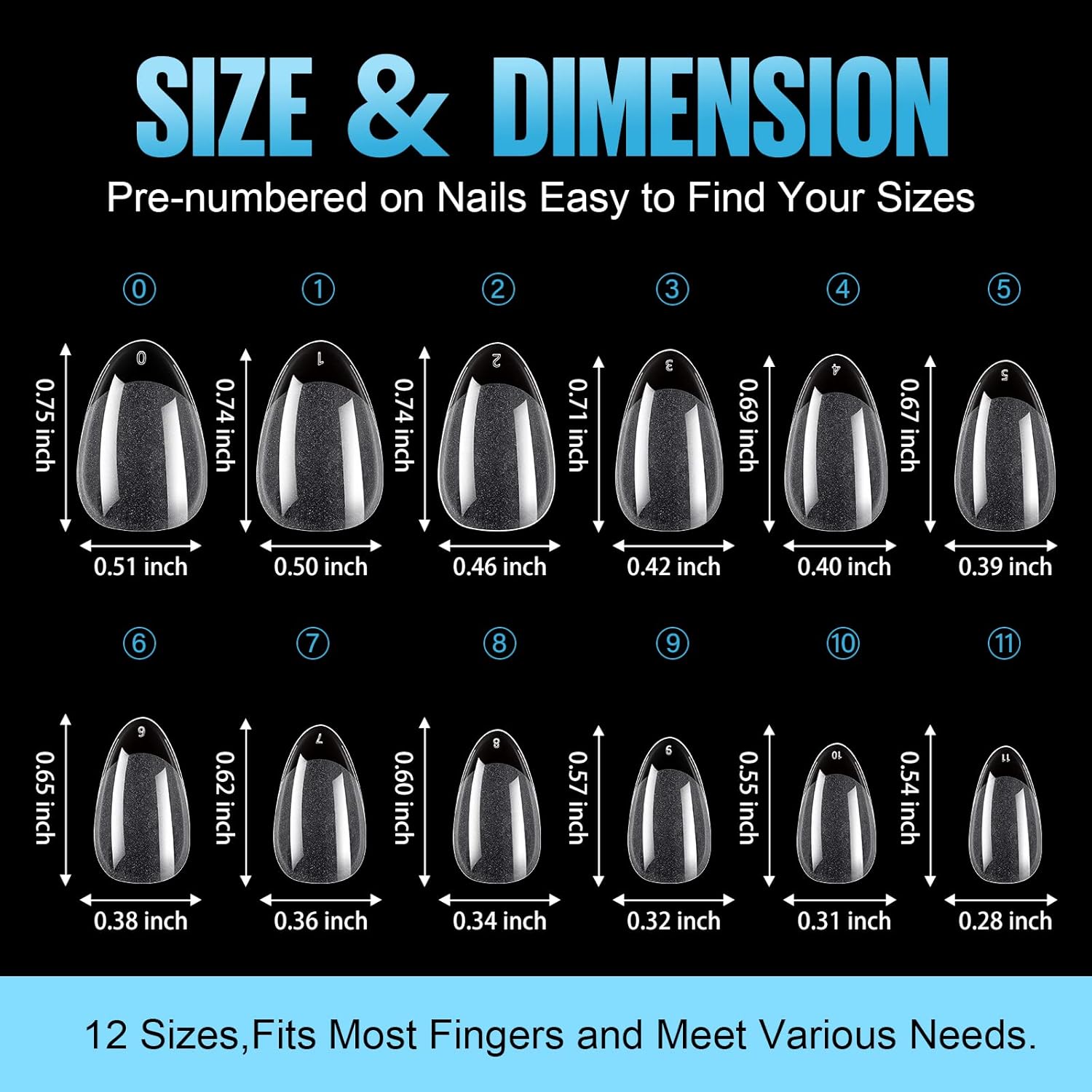 TOMICCA Gel Nail Glue for Nail Tips  plus 4 different packs for nail tips - 15ml Super Strong Nail Glue Compatible with Acrylic Nails,Soft Gel Nail Tips and Press On Nails, UV/LED Curing,
