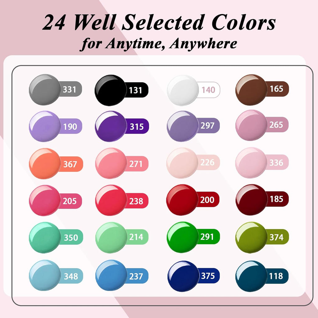 PHOENIXY 56 Pcs 108 Effect Gel Nail Polish with U V Light 48W Base Glitter Top Coat Kit