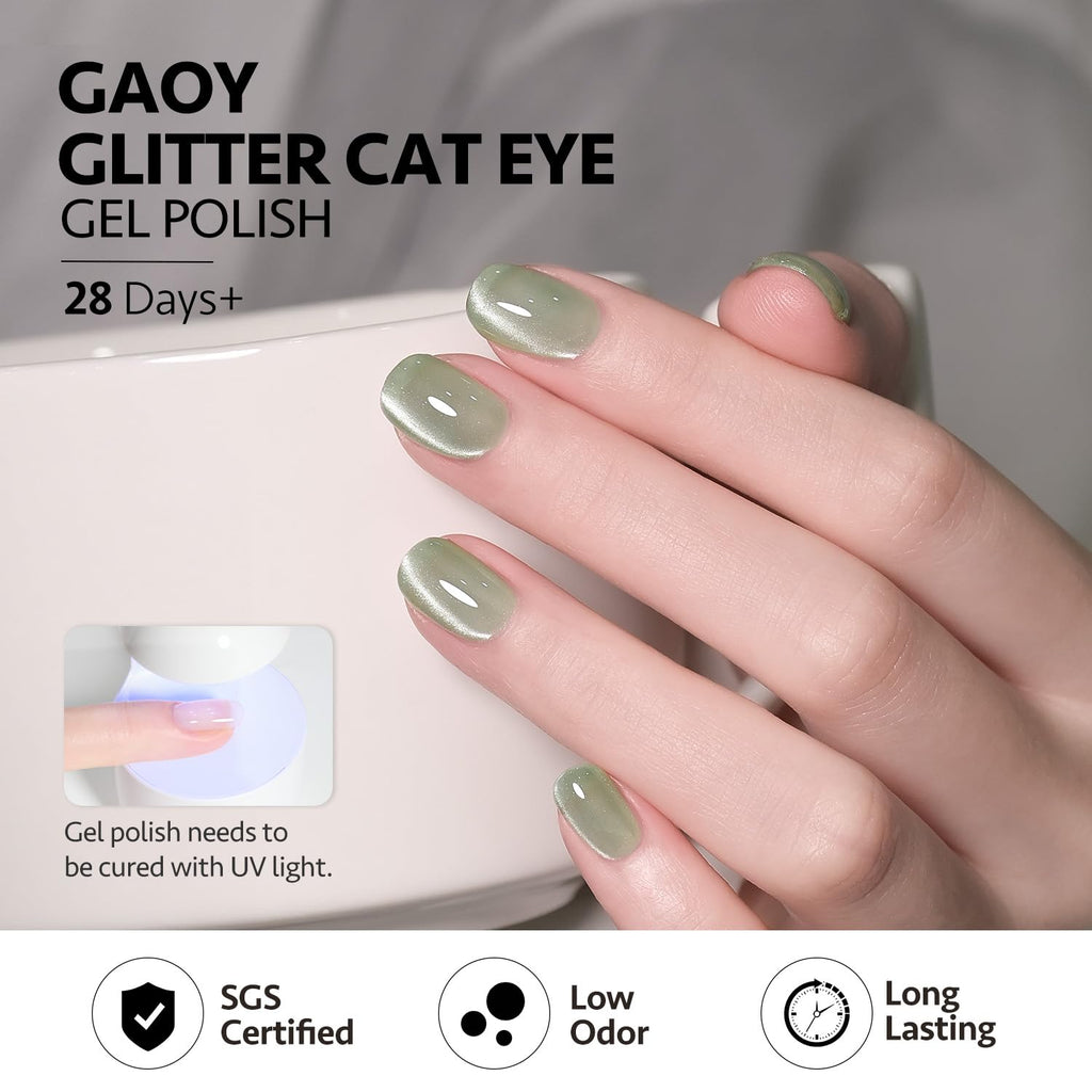GAOY Magnetic Cat-Eye Gel Nail Polish, 20 Colors