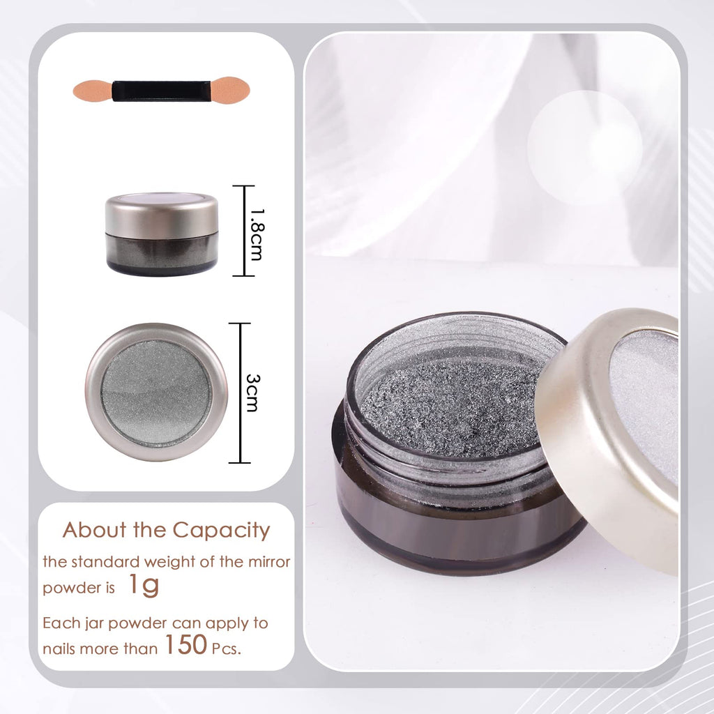 Laza Chrome Nail Powder Mirror Effect Metallic 6 diff colors