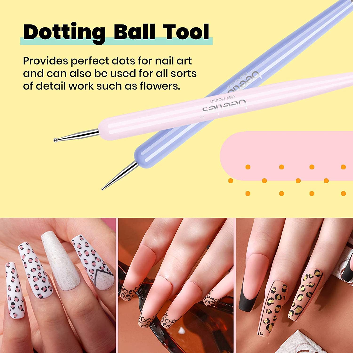 Beetles (5 diff packs ) Nail Art Brushes, Dotting Tools, Nail Art Pens, Dust Brush, Striping Liner Fingernail Drawing Pens with Palette Holder