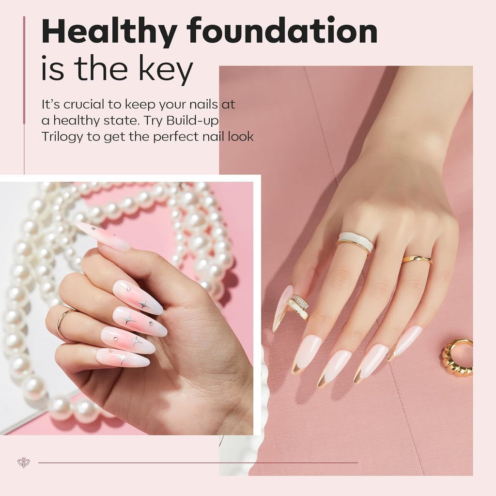 modelones Builder Nail Gel with Gel Top and Base Coat, 3Pcs . Nail Thickening .Apex Building. Nail Extension .Rhinestone Gel Nail Glue, LED Nail Lamp Cured