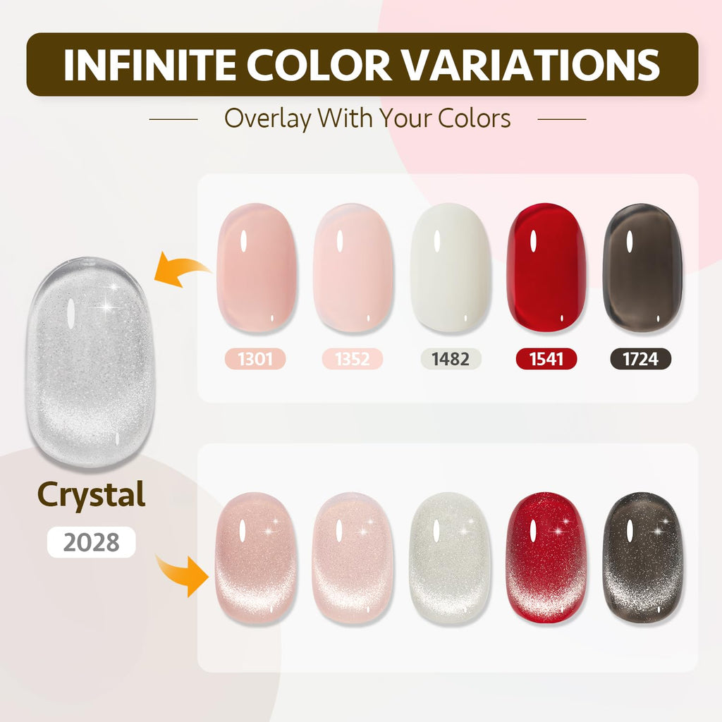 GAOY Magnetic Cat-Eye Gel Nail Polish, 20 Colors