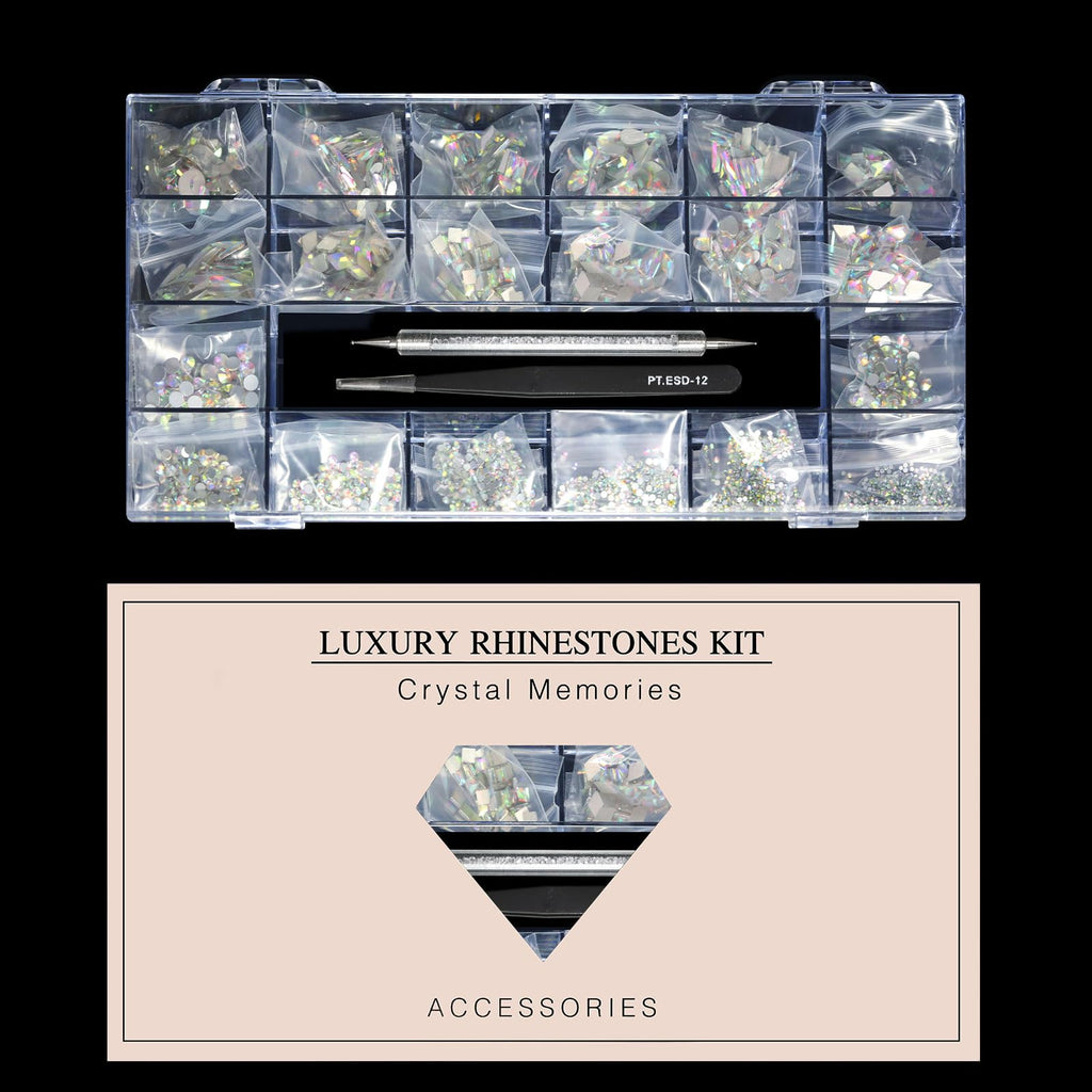 (5 diff packs ) 12 Types of 600  Diamonds + 2500 Flat Rhinestones Mix 20 Styles Flatback Stones Set + Tweezers + Drill Pen