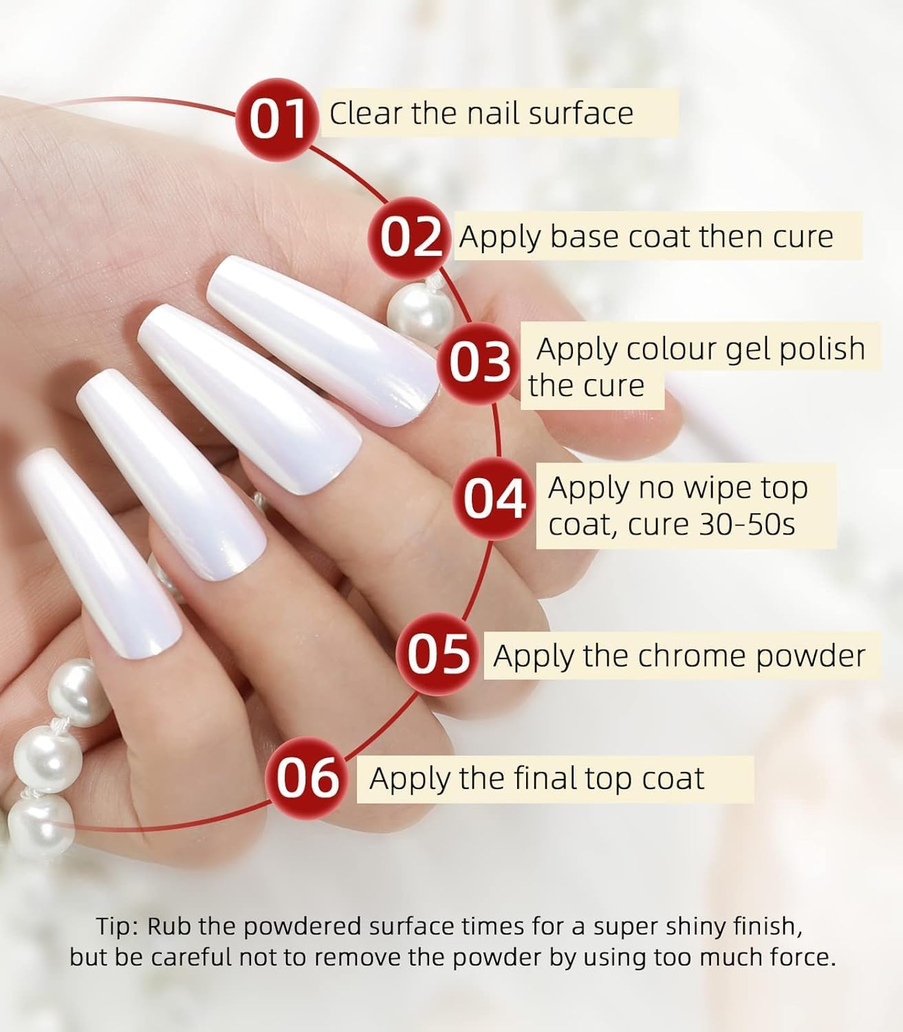 Holographic Chrome Nail Powder . (  4 different packs )