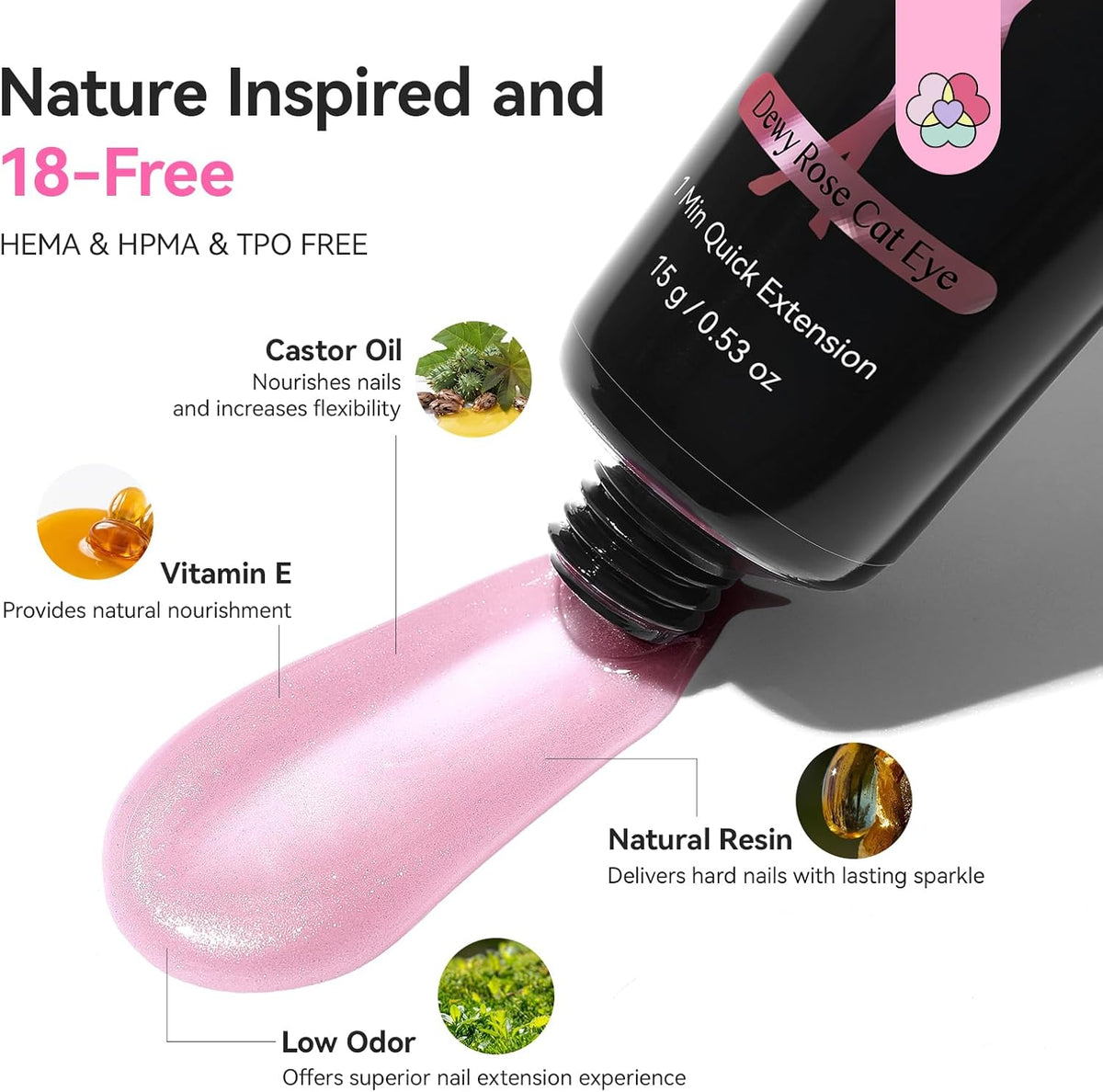 SAVILAND Cat-Eye Poly Nail Gel Kit, 4 Colors with UV Lamp
