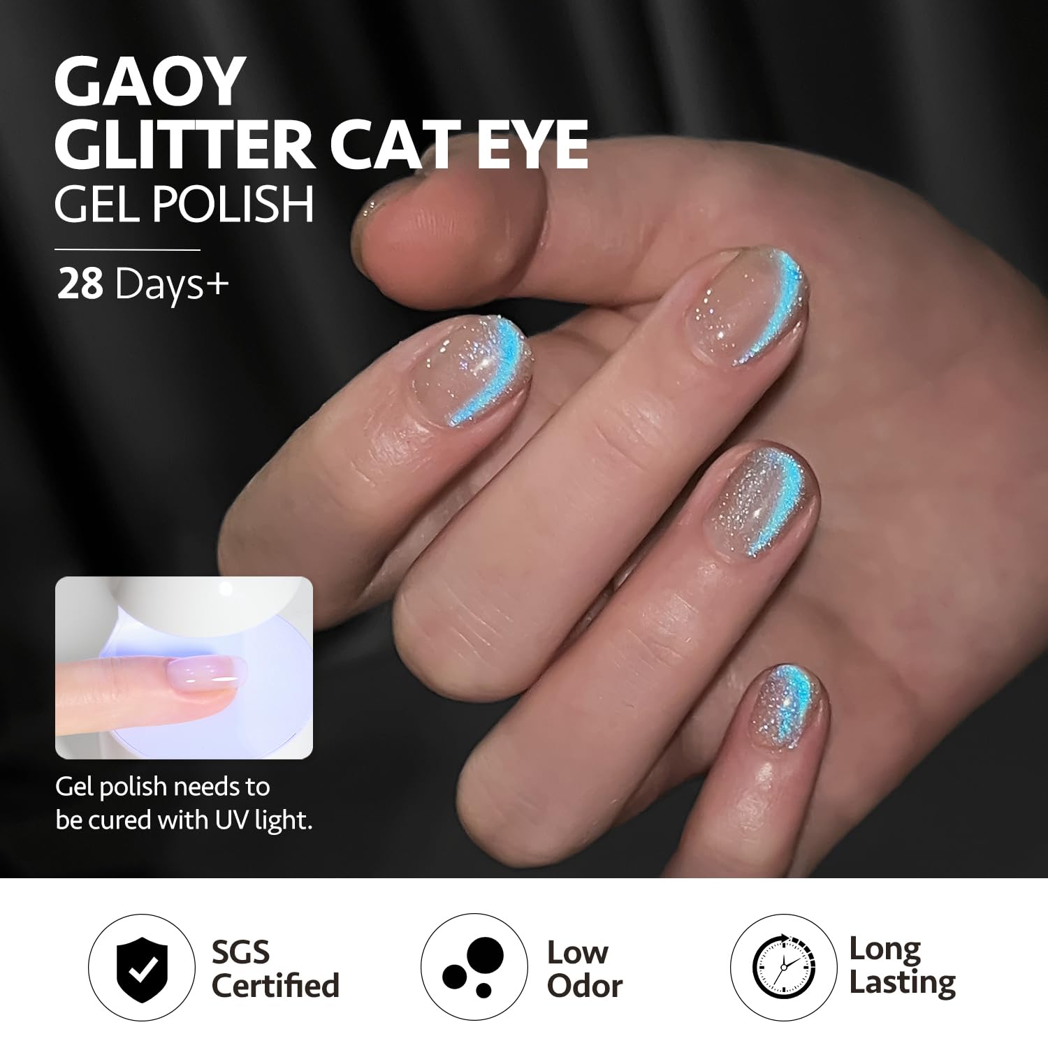 GAOY Magnetic Cat-Eye Gel Nail Polish, 20 Colors