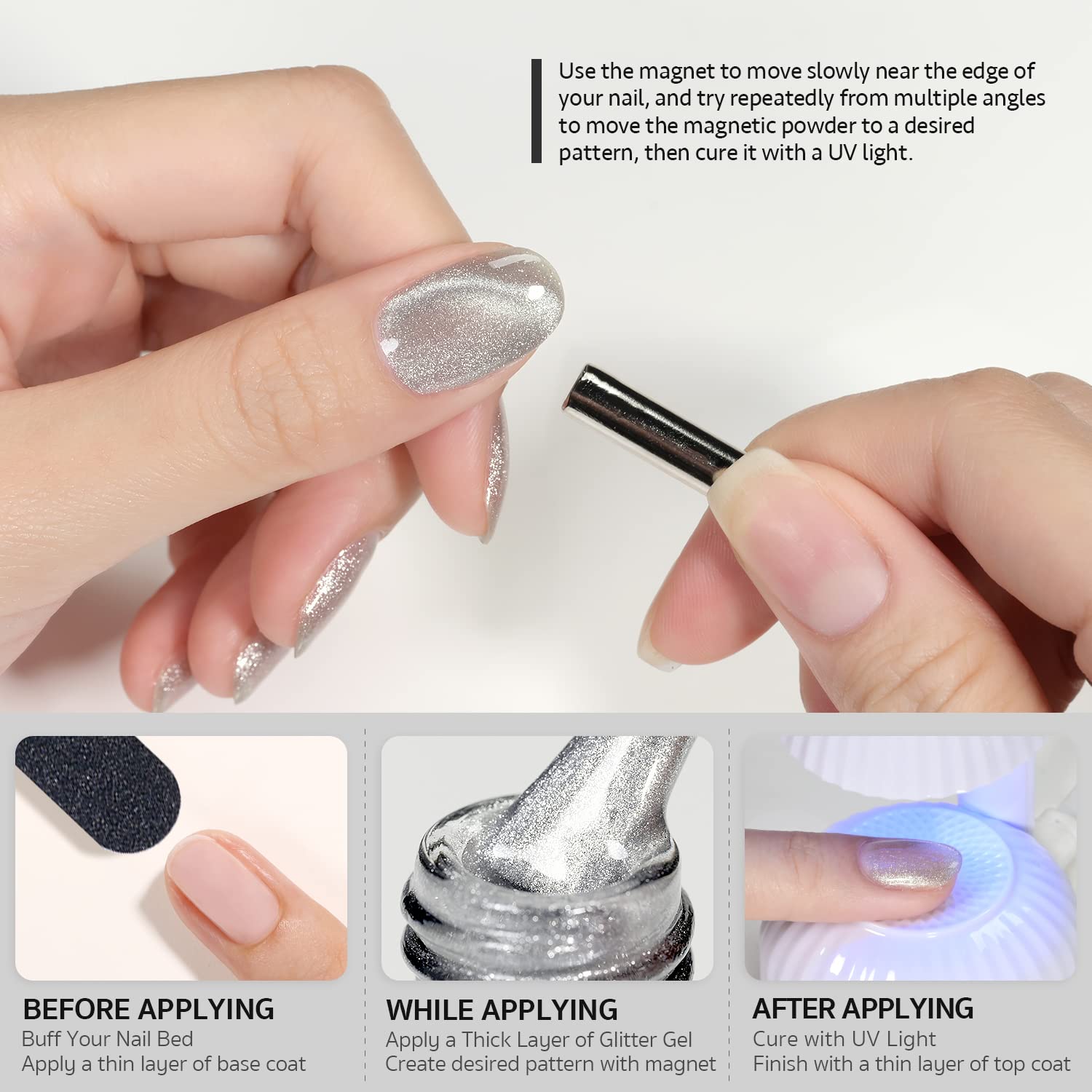 GAOY Magnetic Cat-Eye Gel Nail Polish, 20 Colors