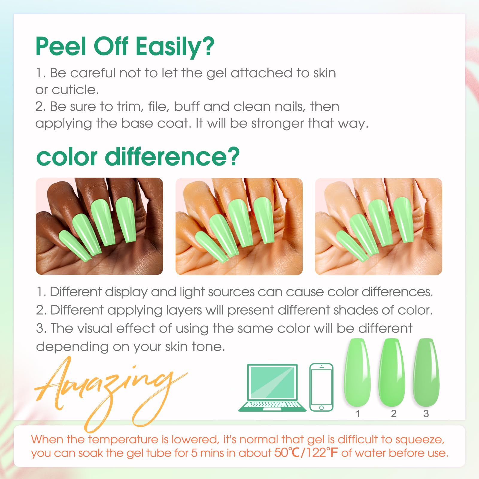 ROSALIND 4 diffr=erent packs . MINI Poly Nail Gel Kit, 8 Colors 0.34oz Each Tube. Starter Kit with Slip Solution and Mini UV Lamp, Clear Nude Purple Gels Extension Set