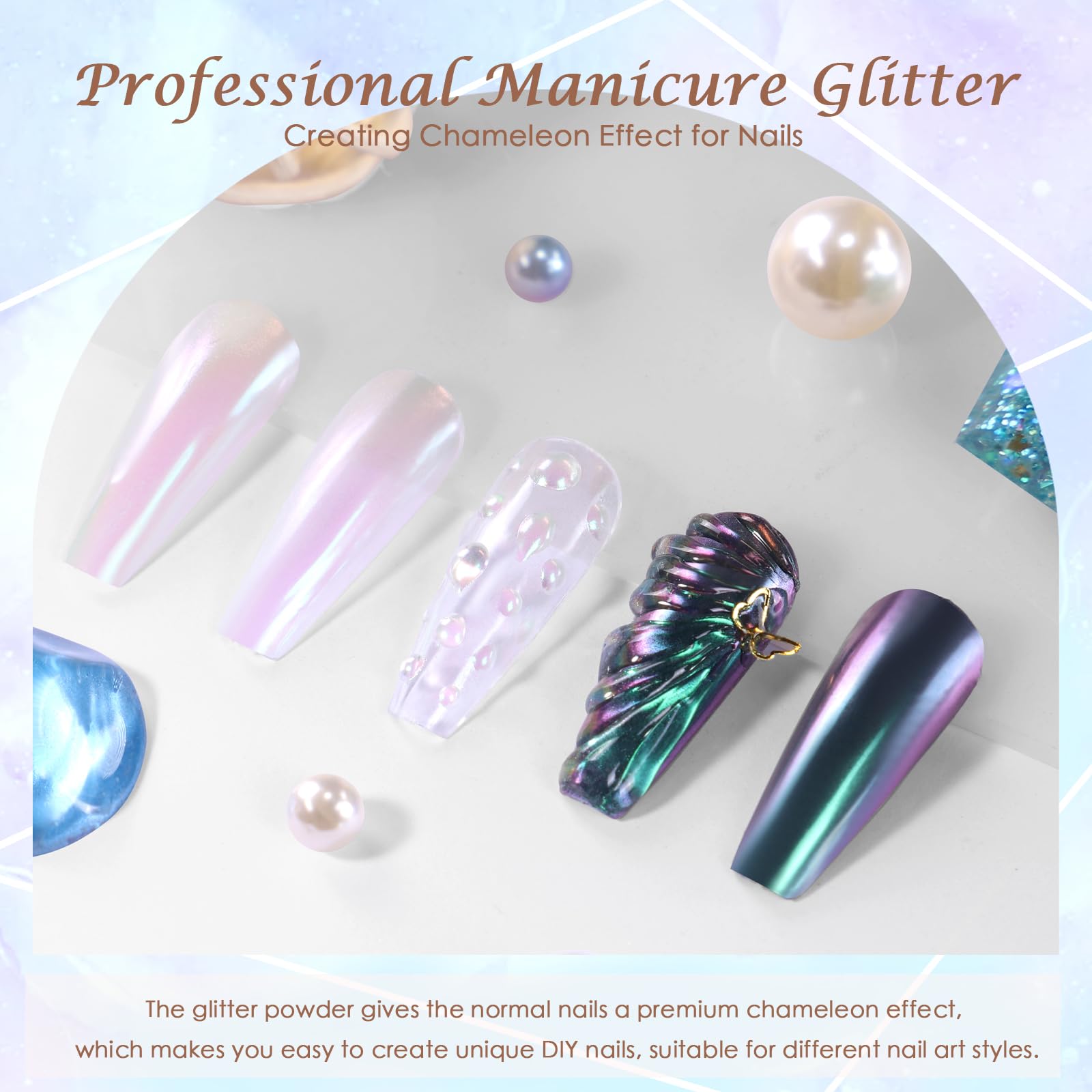 Laza Mermaid Pearl Chrome powder , 3 different options