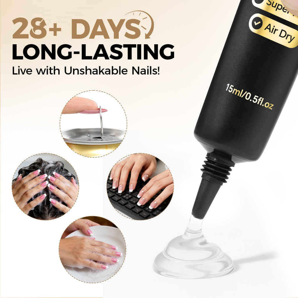 UNA GELLA Soft Gel Nail Tips, 6 Shapes + 2 Glue Options
